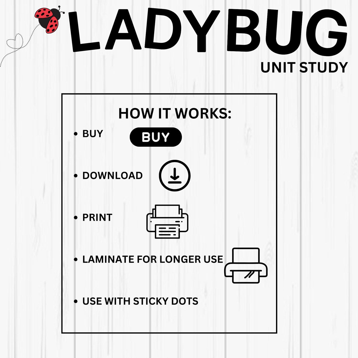 Ladybug Unit Study Homeschool Spring Printables Charlotte Mason kids Nature Study Anatomy of a Ladybug Life Cycle Ladybird Study Pack