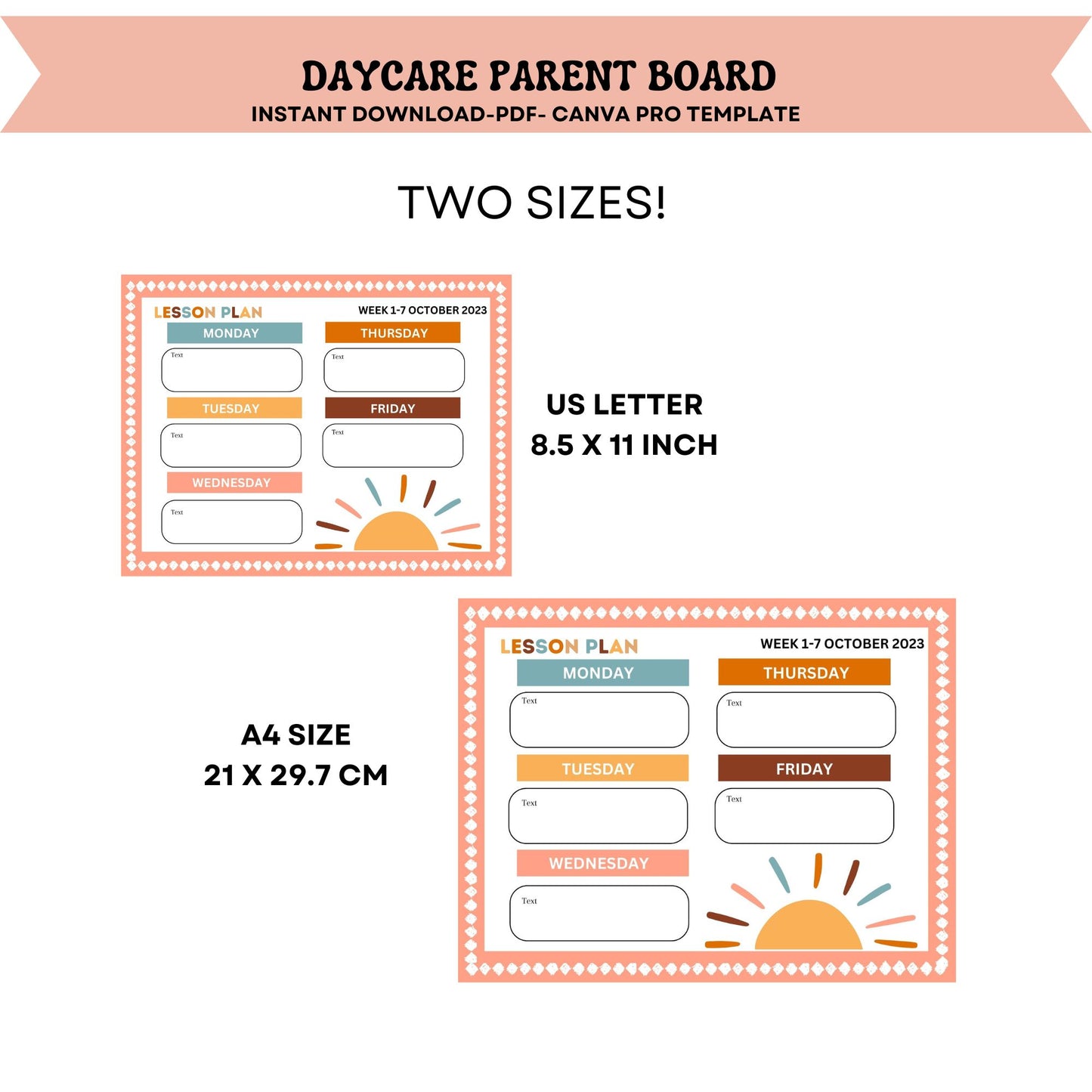 Daycare Parent Board Childcare Bulletin Board Canva Editable Template Parent Info Board Organization Daycare Management Editable Forms