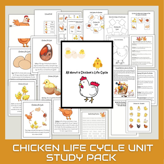 Chicken Unit Study for Homeschool – Life Cycle, Anatomy & Chick Activities | Nature Science Summer Learning Bundle