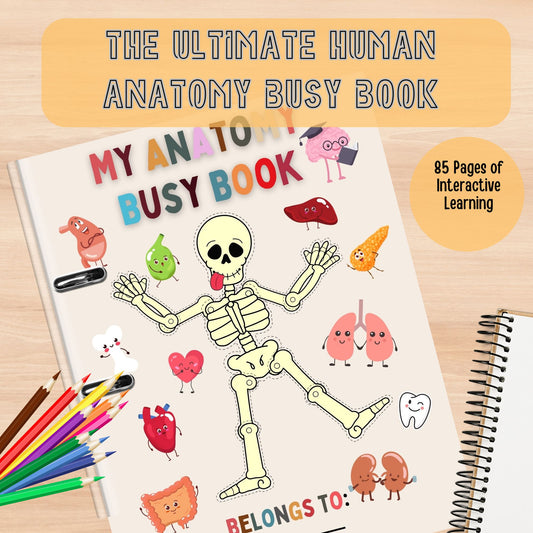 Human Anatomy Busy Book Printable Kids Learning Binder Homeschool Resources Kids Worksheets Anatomy Curriculum Learning Kids Montessori