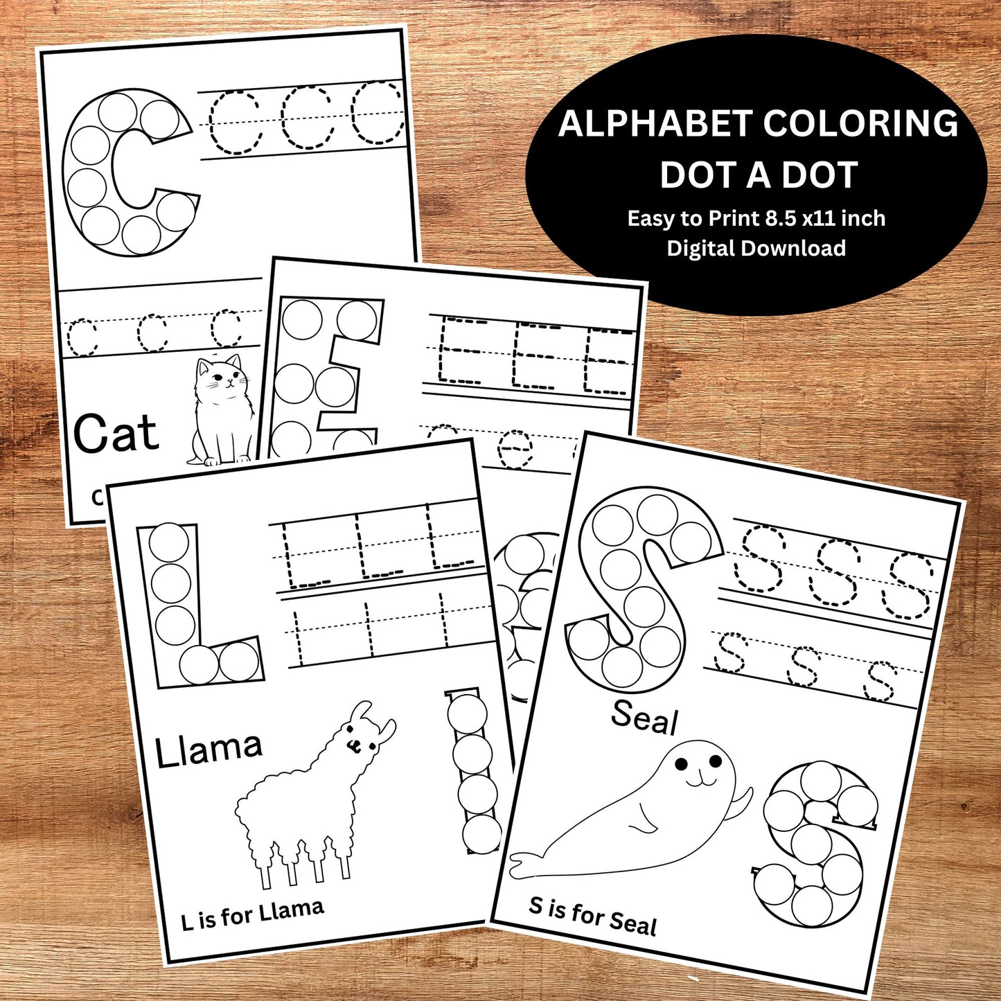 Kids Dot Marker Animal Coloring Pages Alphabet Dot Marker Printables Alphabet Uppercase and Lowercase Toddlers Preschoolers Tracing Activity