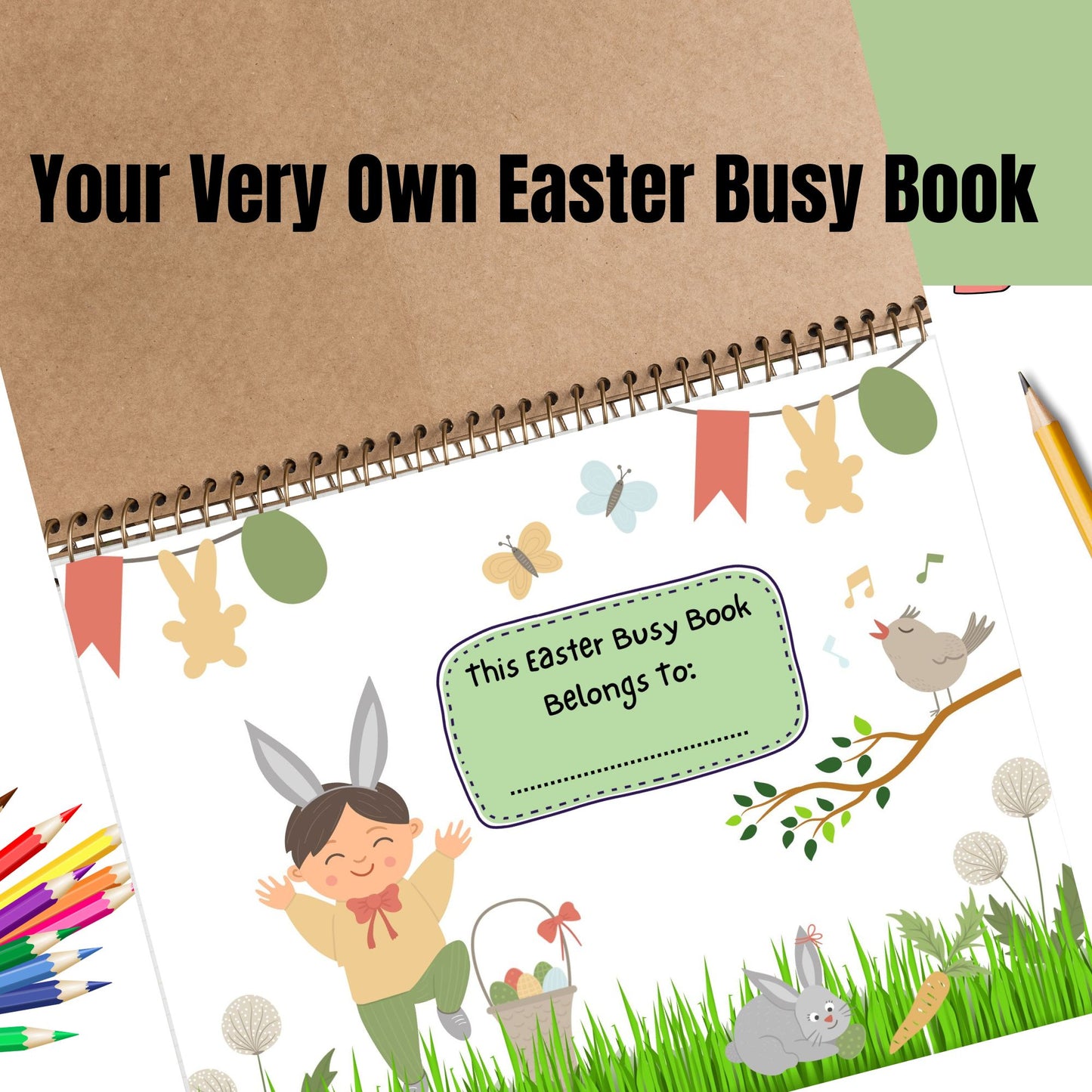 Easter Busy Book for Kids – Educational Activity Bundle | Learning Binder & Game Book | Easter Basket Gift, Toddler and Preschool Toy