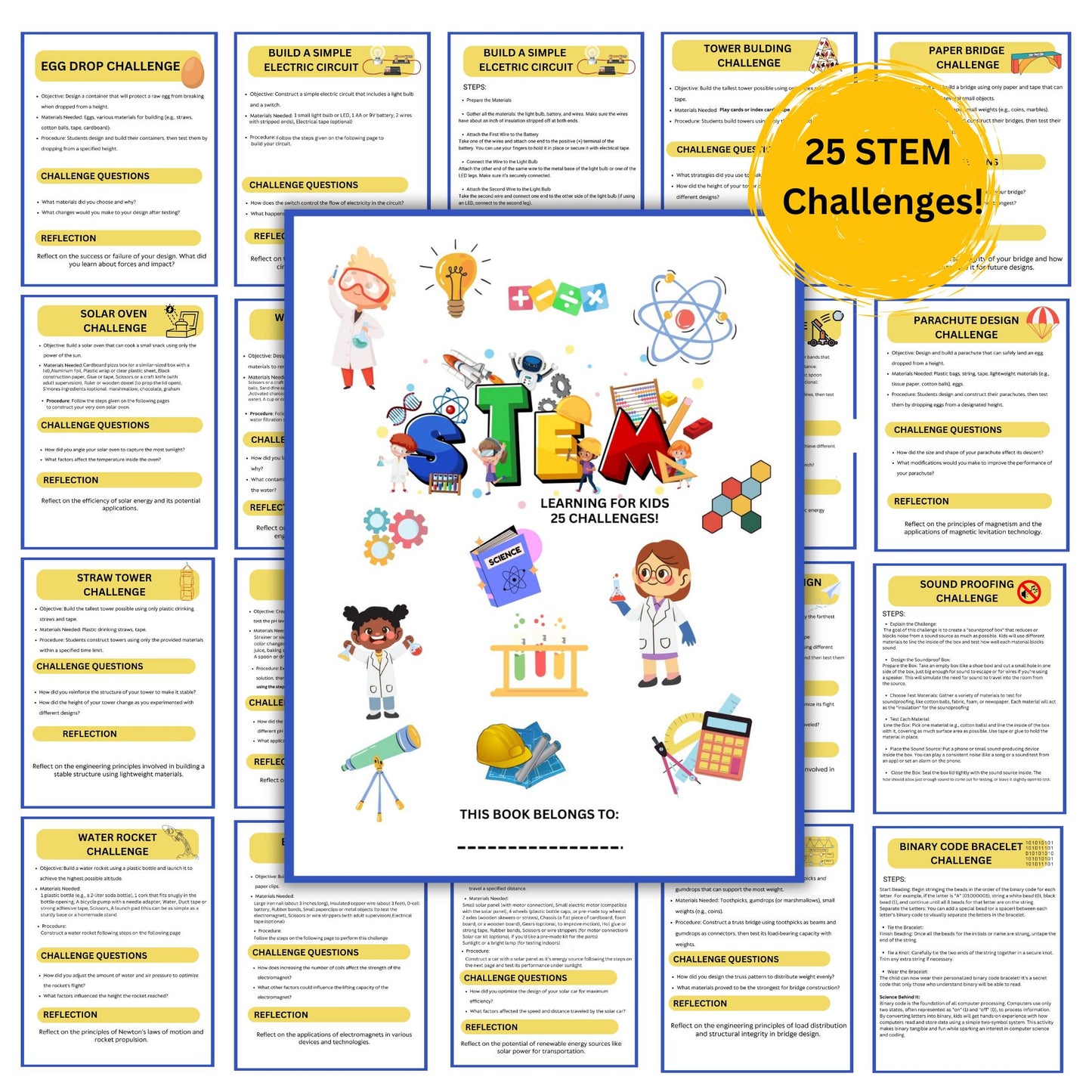 Mega Bundle STEM Kit Activities Busy Book STEM Homeschool Learning DIY stem Activities for kids Science and Interactive Engineering Projects