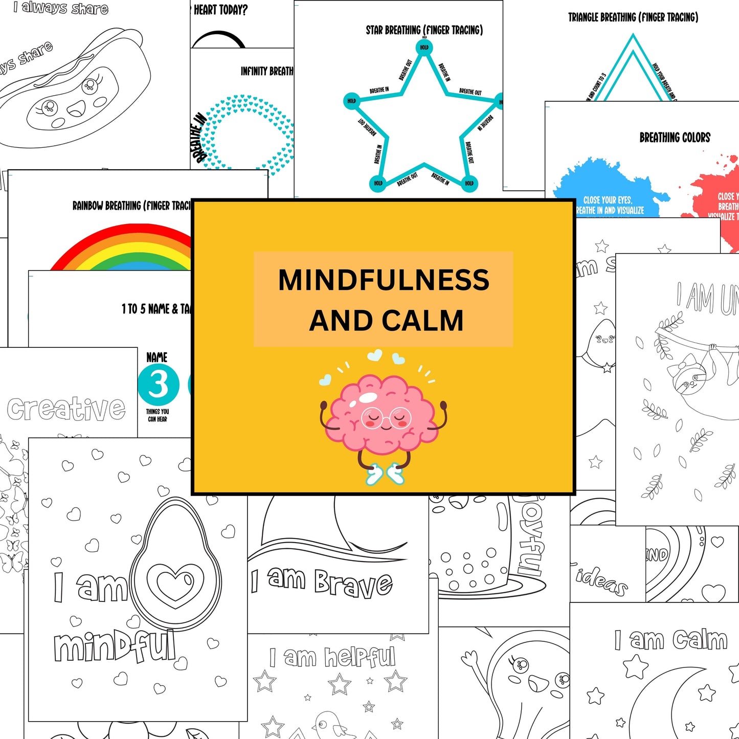 Calming Corner Mini Workbook – Coping Skills for Kids, Self-Regulation & Mindfulness Activities, Social Emotional Learning (SEL) Psychology Resource