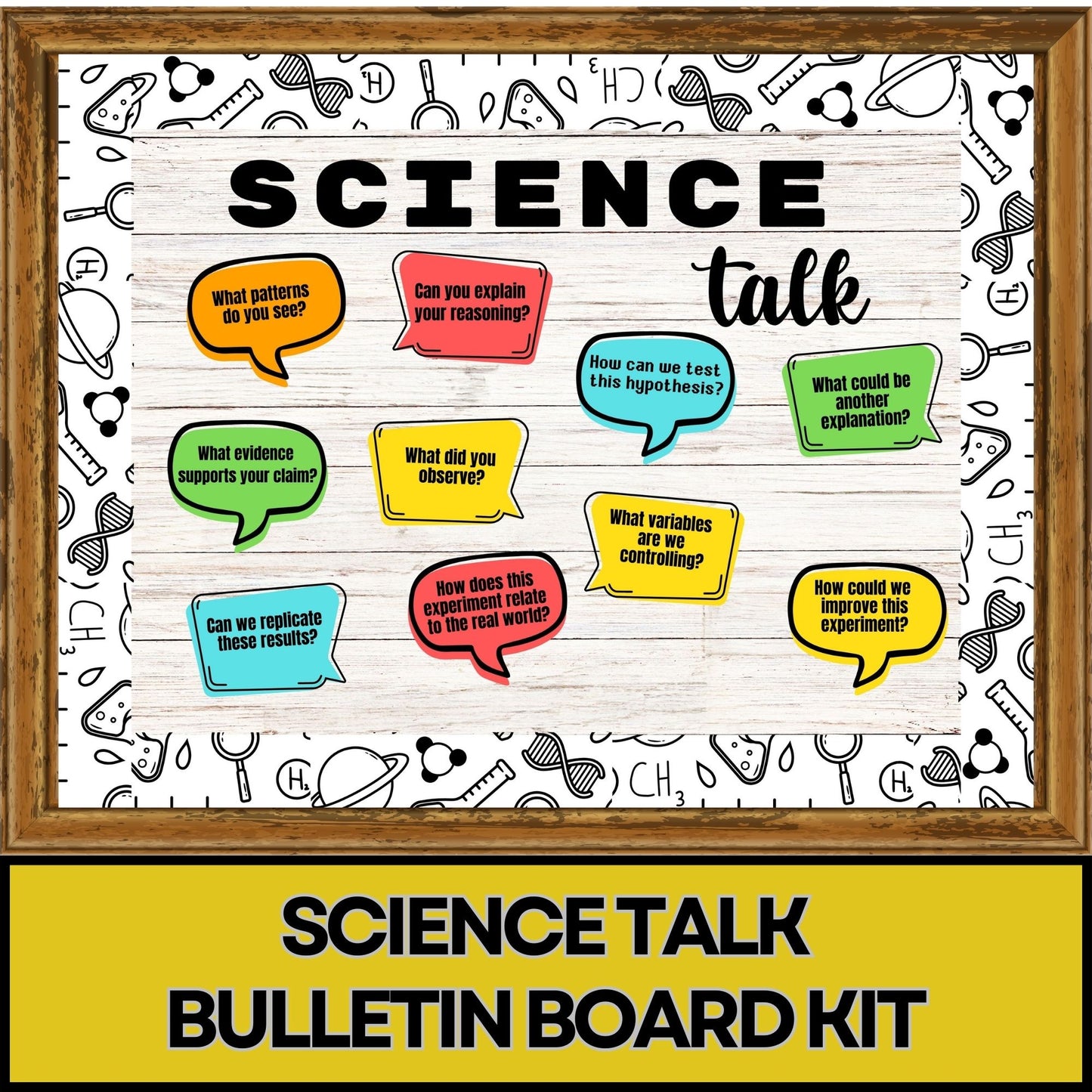 Bright Science Talk Bulletin Board Science Classroom Decor Science Door Decor STEM Talk Posters Classroom Decor Science Teacher Resource