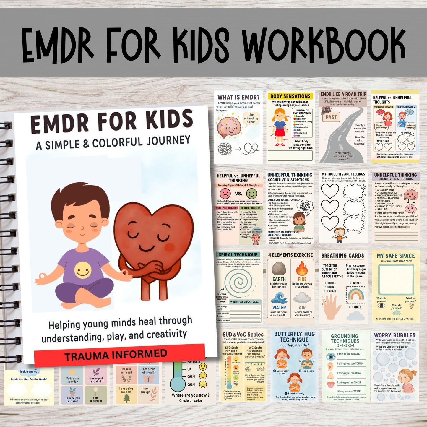 EMDR Workbook for Kids – Trauma-Informed Coping Skills, CBT & Mindfulness Activities