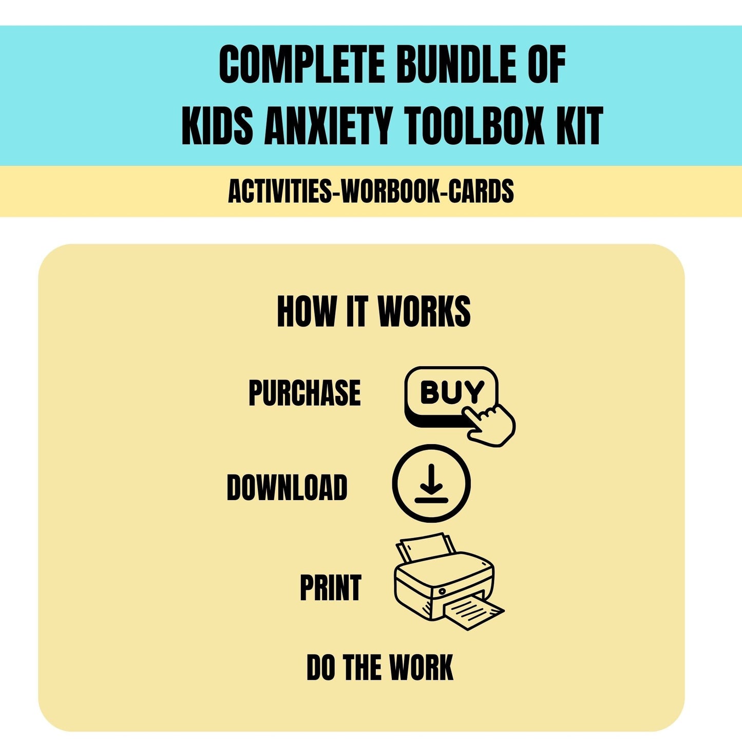 Kids Anxiety Toolkit Bundle – Printable CBT Worksheets & Coping Skills Activities Bundle Calm Down Strategies Anxiety Therapy Techniques Grounding Strategies Anxiety Worksheets Feelings Journal