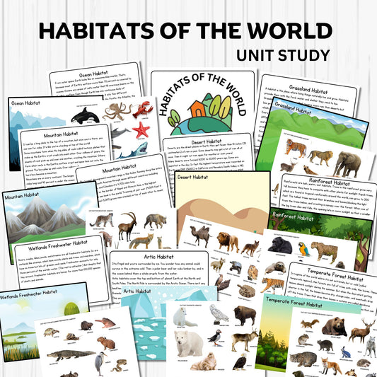 Habitats Unit Study Printable Resources Homeschool Learning Bundle Nature Studies Preschool Curriculum Educational Activities Science Unit