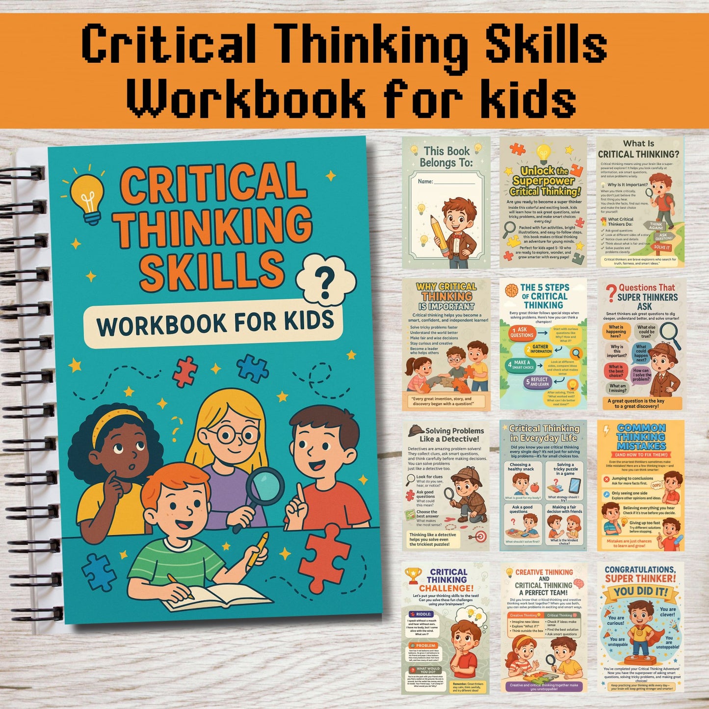 Critical Thinking Skills Activities for Kids Ages 5–10 | Problem Solving and Creative Thinking Pack