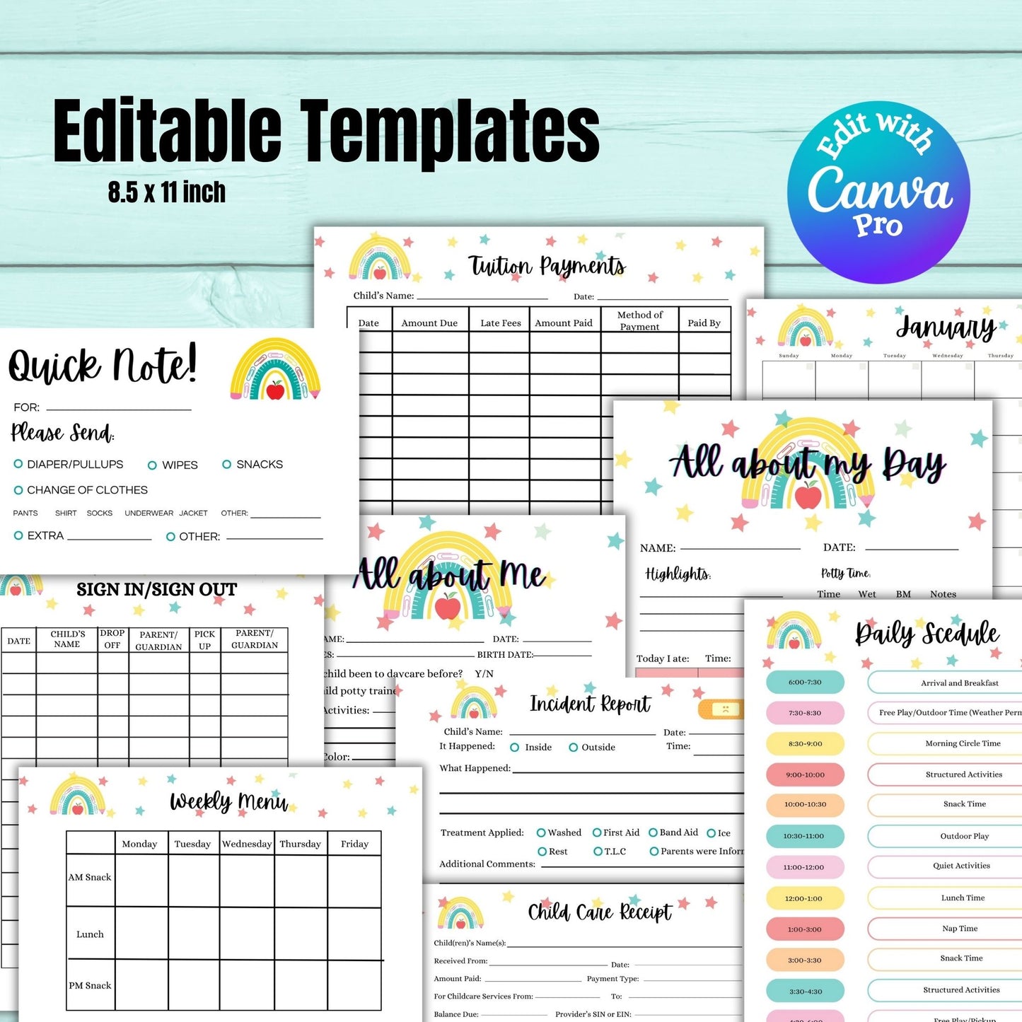 Daycare Forms Bundle | Editable Childcare, Preschool, Montessori & In-Home Daycare Paperwork Starter Kit