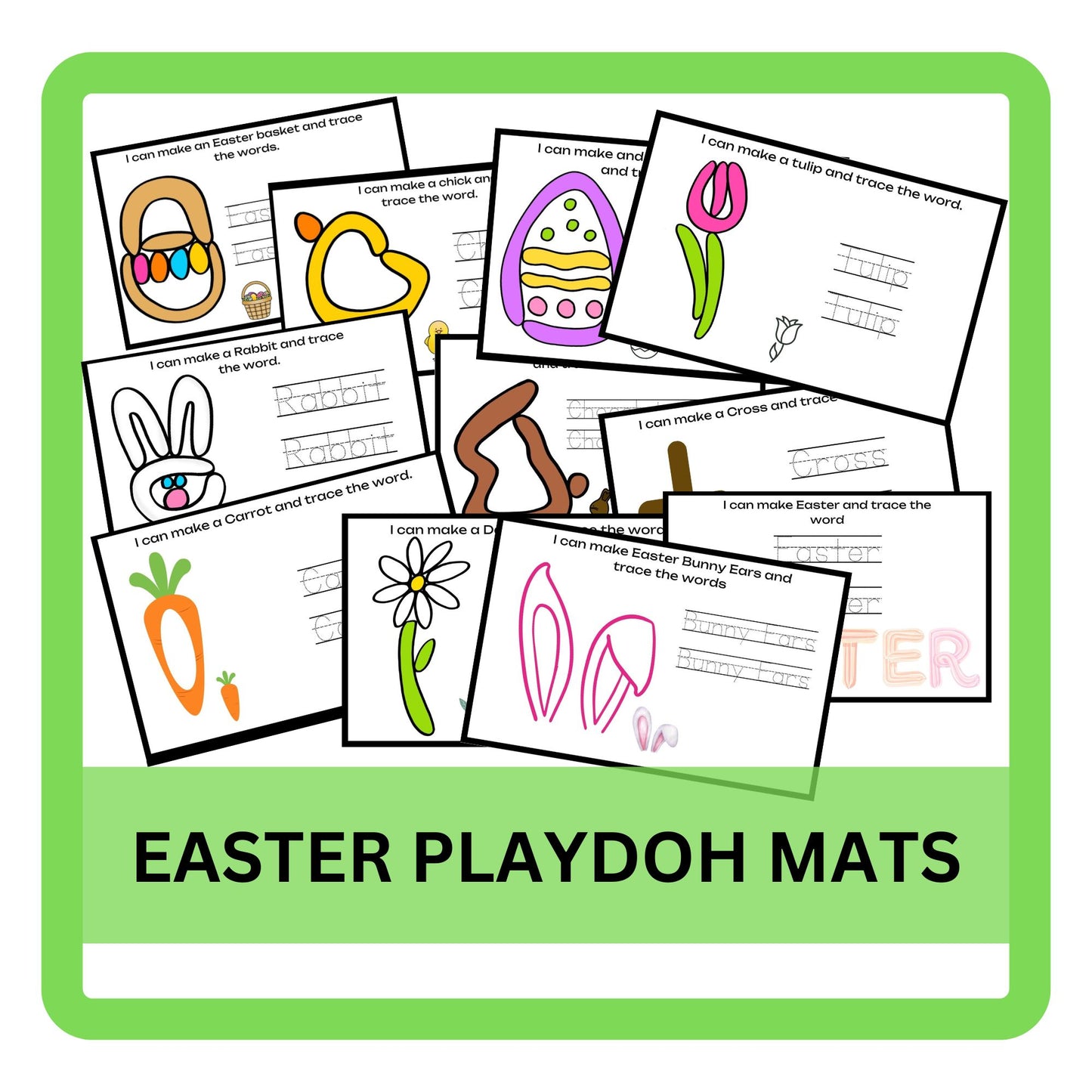 Easter Play Dough Mats – Printable Toddler & Preschool Activities | Play-Doh Fine Motor Cards for Homeschool & Pre-K Learning
