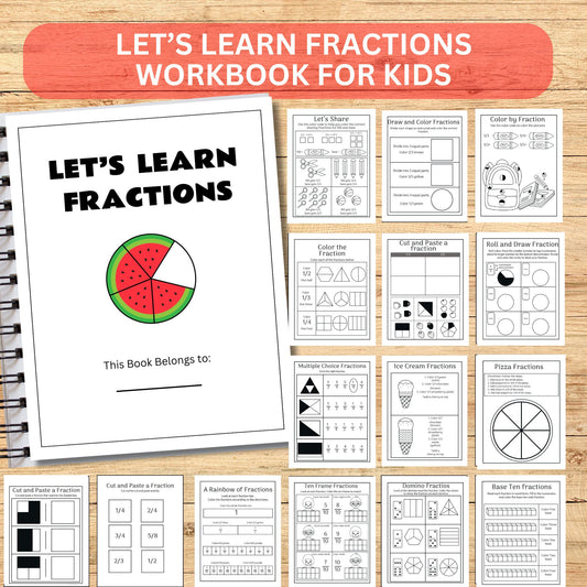 Fractions Worksheets for Beginners – 1st to 3rd Grade Math Activities – Printable PDF