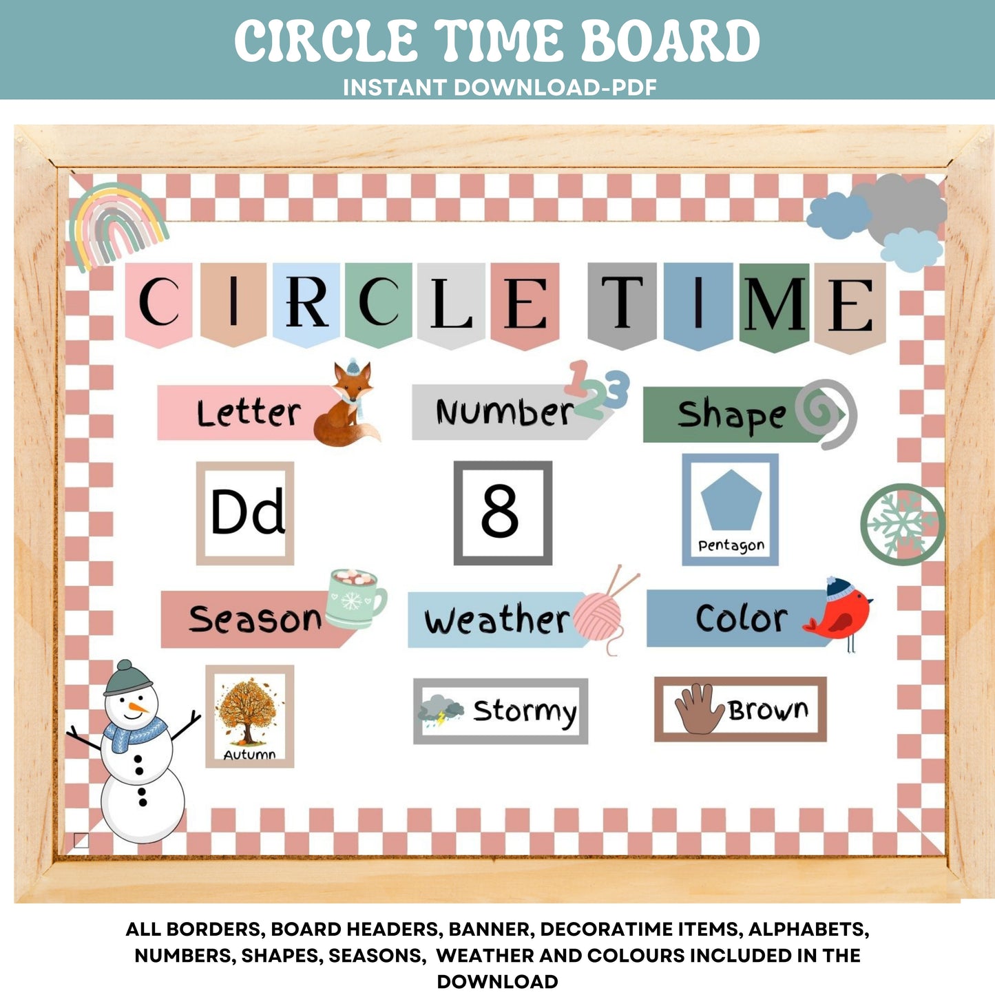 Circle Time Board Daycare Learning Preschool Homeschool Focus Board Circle Time Activities Early Learning | ABC's 123's Shapes