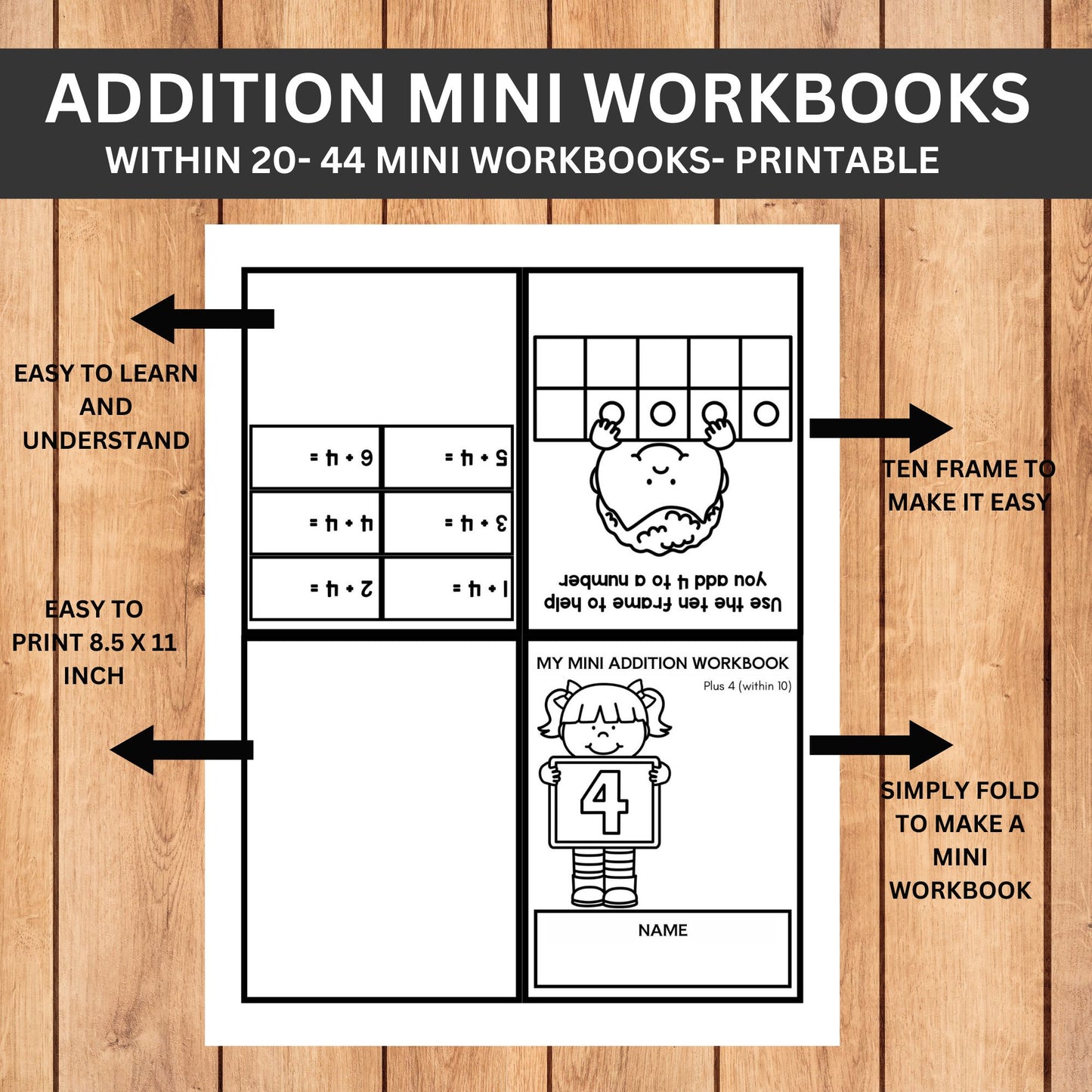 44 Printable Addition Mini Workbooks (1-20) for Kindergarten-2nd Grade | Fun Math Worksheets for Addition Practice