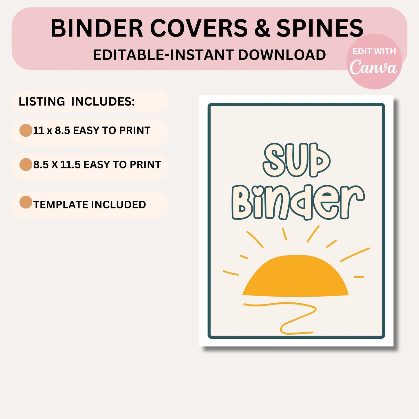 Editable Classroom Binder Covers & Spines | Modern Boho Teacher Organization | Canva Templates PDF | Binder Cover Printables