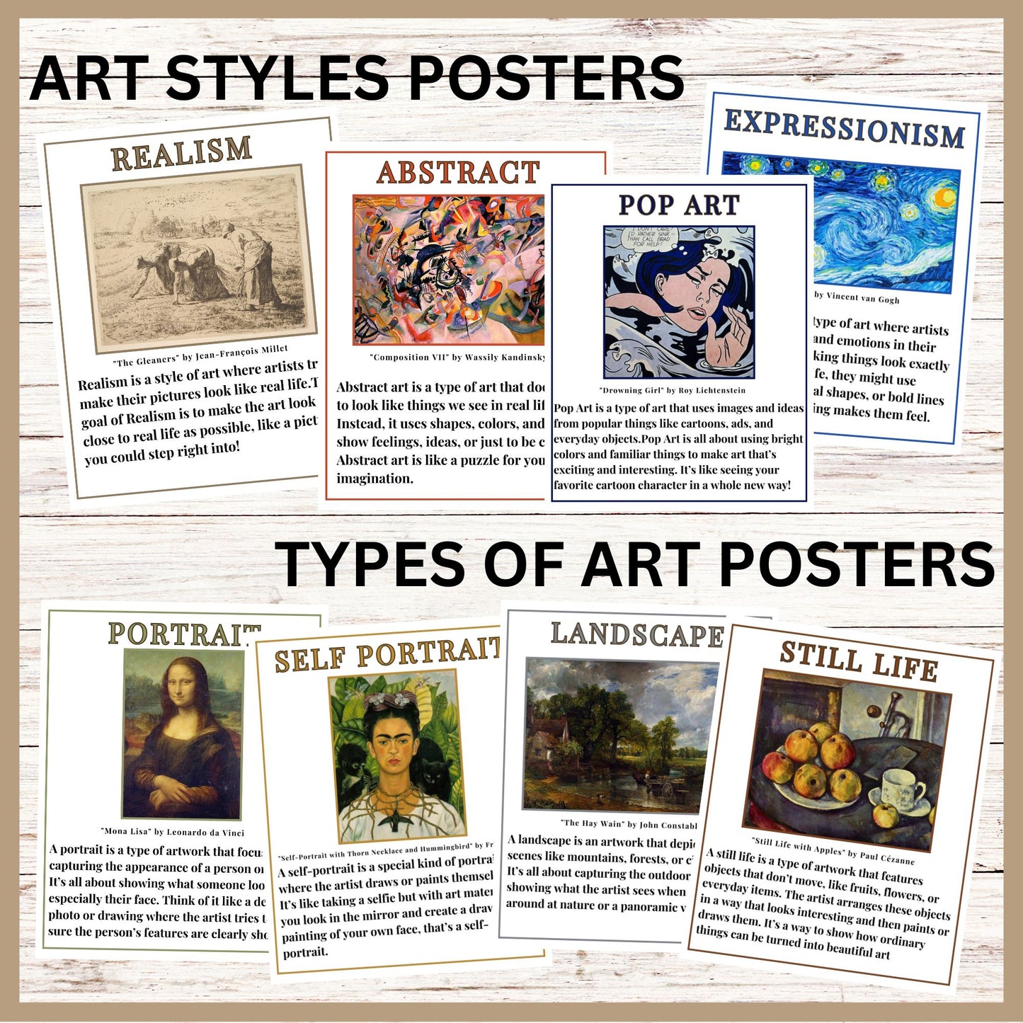 Art Classroom Poster Printable Classroom Decor Classroom Poster Bundle Art Teacher Bulletin Board Set for Elementary Middle School Art