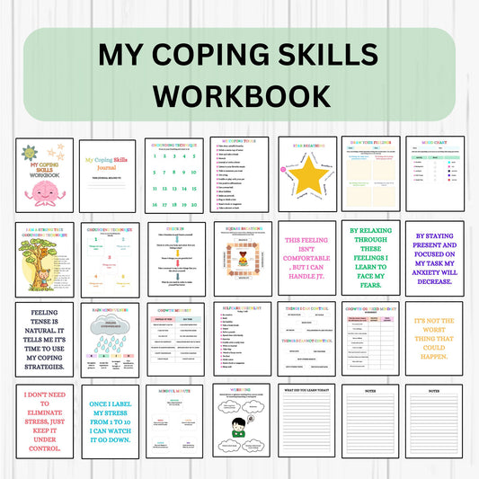 Coping Skills Kids Workbook Worksheets Calming Strategies Emotional Self regulation Coping Skills SEL Counseling Activities Therapist