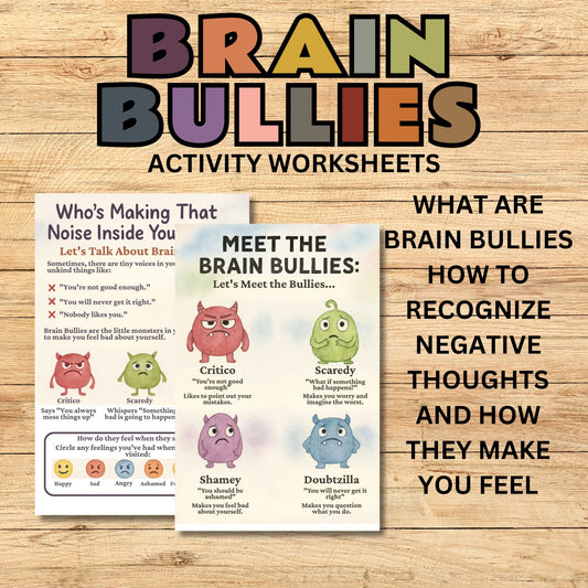 CBT Workbook for Kids | Challenge Negative Thoughts, Brain Bullies & ANTs | SEL & Emotional Regulation Activities