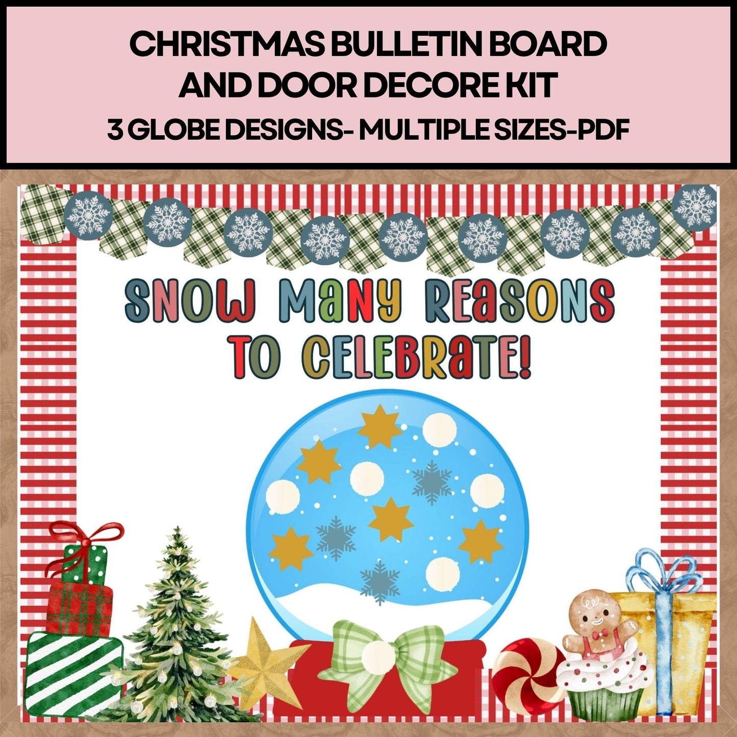 Snow Globe Christmas Bulletin Board Kit | Winter Classroom Display & Student Writing Prompts Printable
