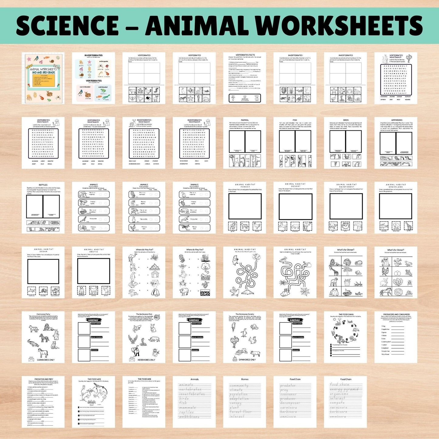 Science Curriculum for Kids | Animals Busy Book | Homeschool Learning Binder | Interactive Science Unit for Grade 1 & 2 | Homeschool Resources