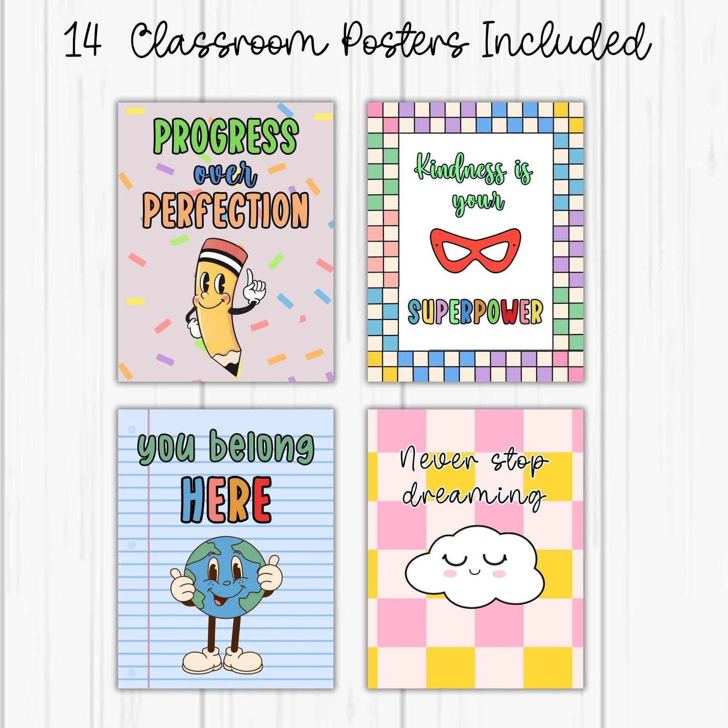 Mindful Classroom Bundle | Brain Break Cards, Motivational Posters & SEL Check-In Chart for Kids | Classroom Decor & Wellness Kit