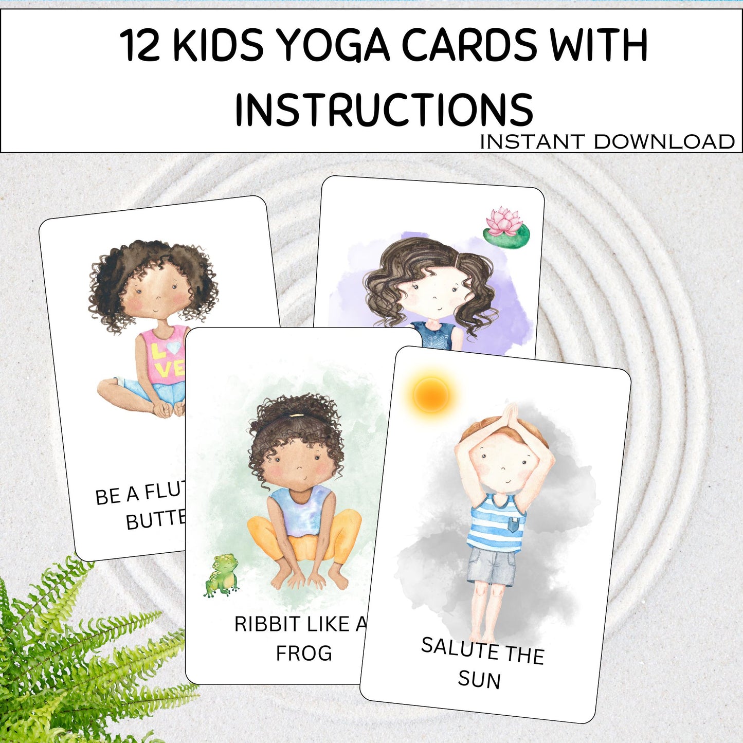 Kids Yoga Poses Yoga Flashcards Kids Movement Activity Yoga Poses Yoga Practice Yoga Cards Yoga for Kids Exercise Cards Instant Download