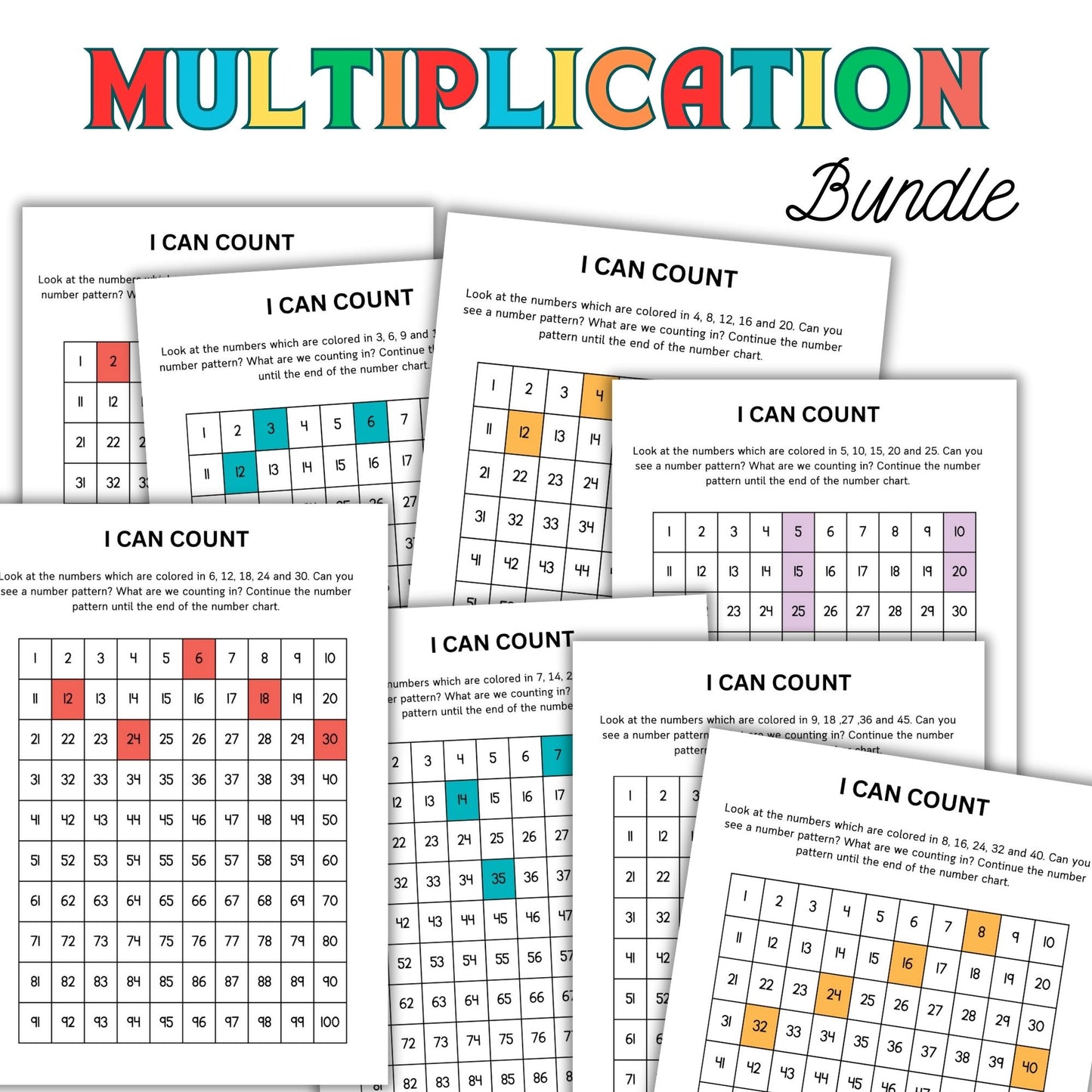 Skip Counting Cards Printable | Multiplication Practice for Kids | Homeschool Math Activity | Early Math Skills & Skip Counting Resources
