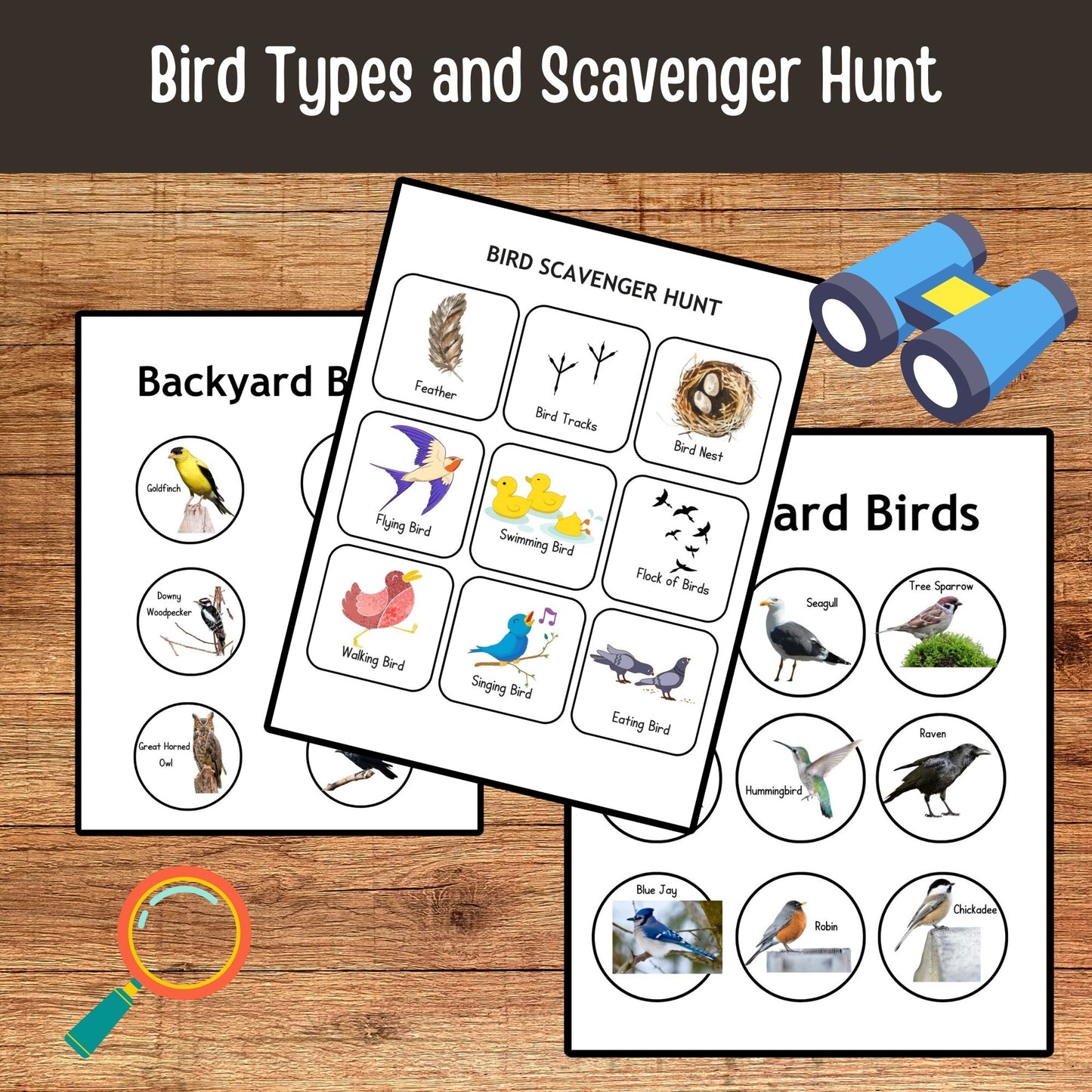 Printable Backyard Birds Unit Study Bird Watching Journal Kids Printable Homeschool Learning Toddler Busy Book Preschool Curriculum kids