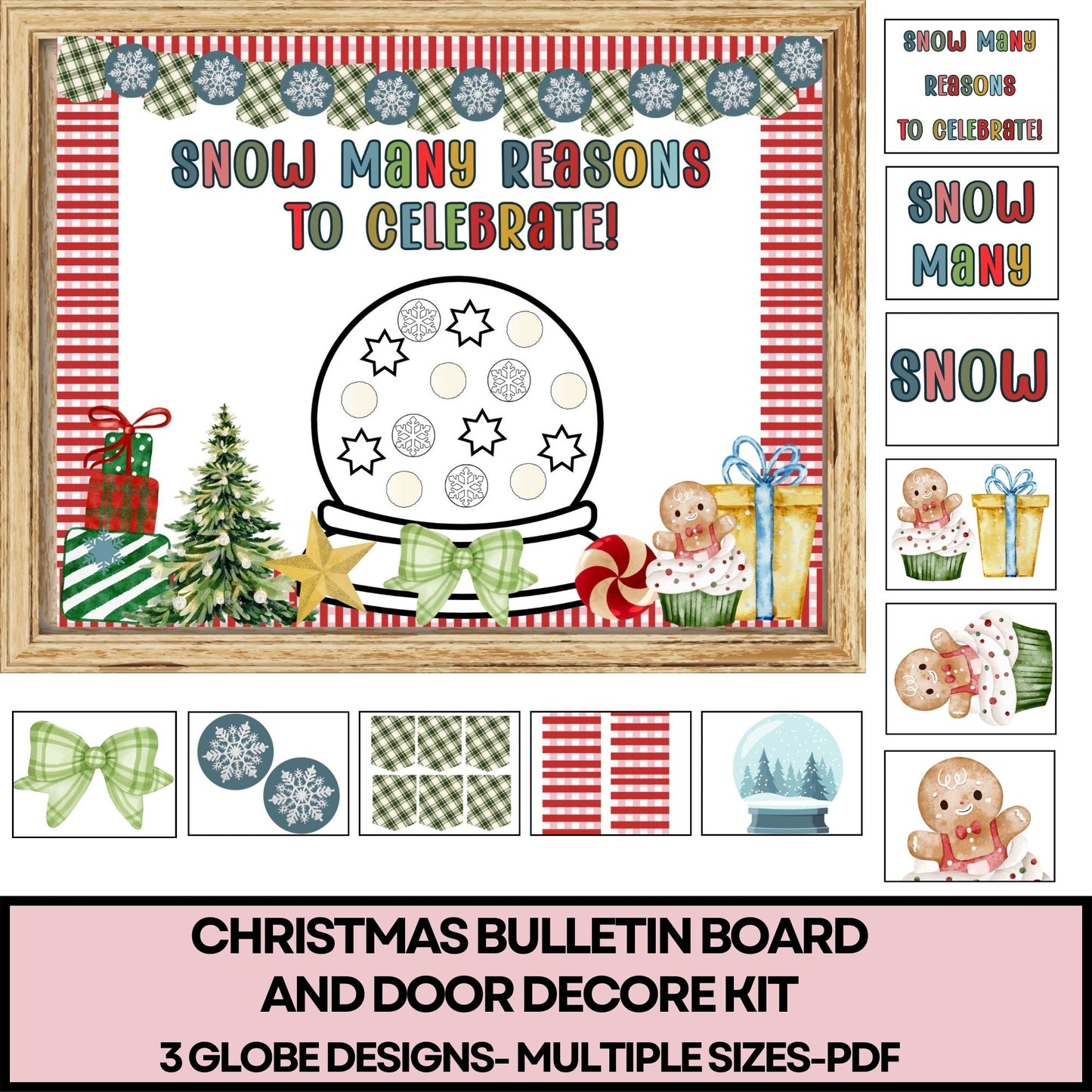 Snow Globe Christmas Bulletin Board Kit | Winter Classroom Display & Student Writing Prompts Printable