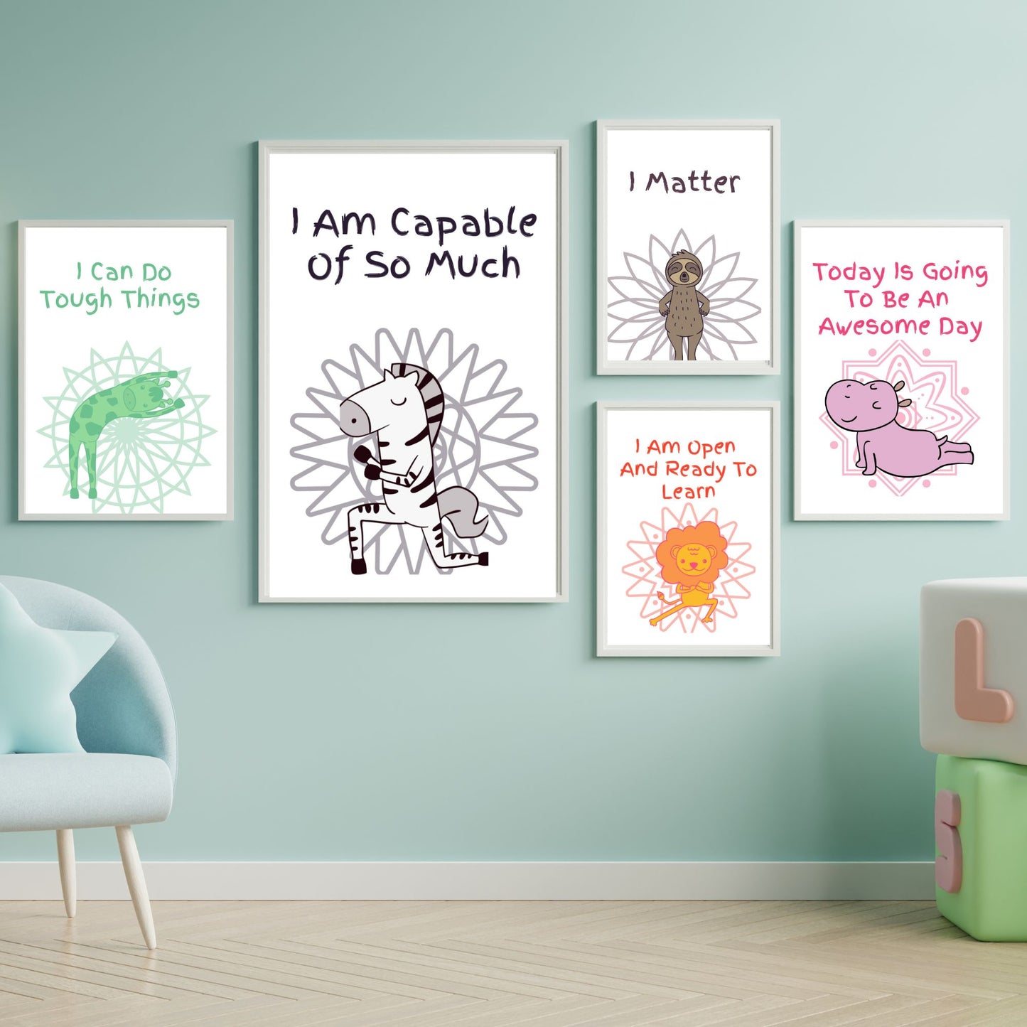 Positive Affirmation Station Therapy Office Decor School Counseling Poster Social Psychology Mental Health Positive Affirmations for Kids