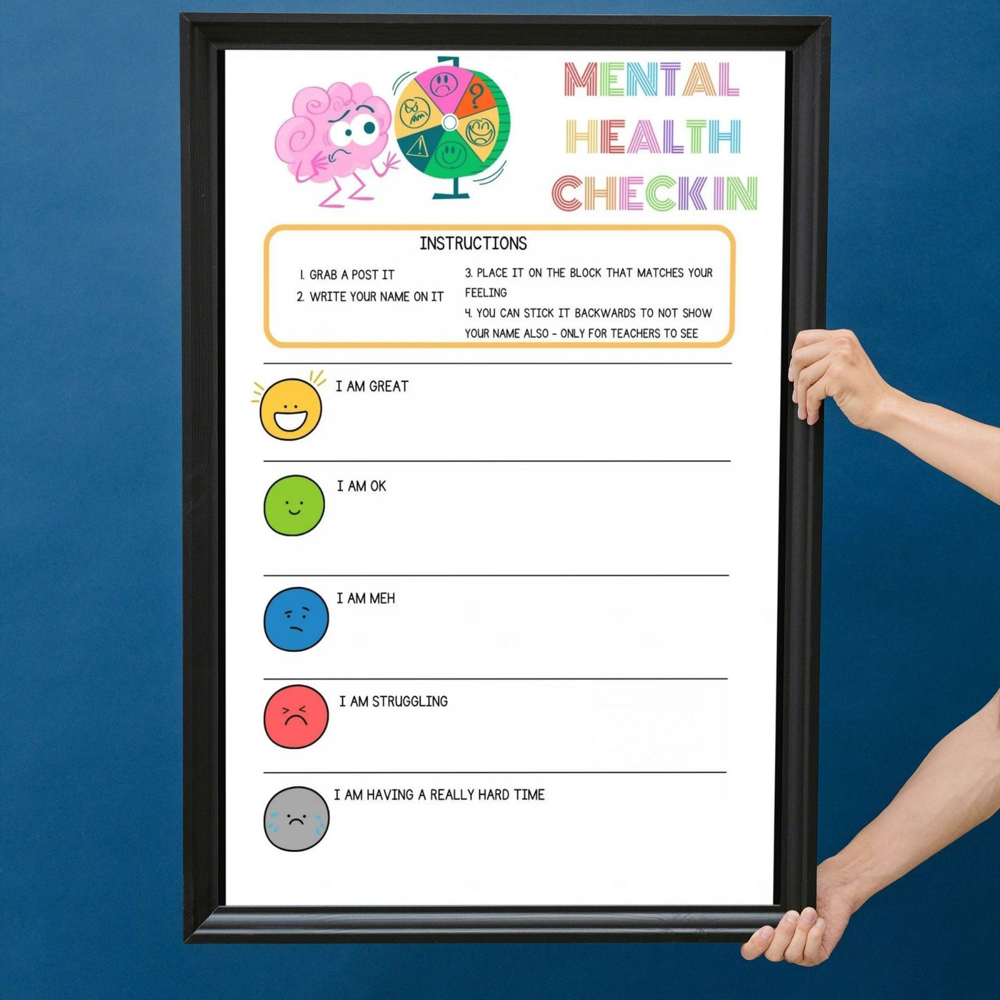 Mindful Classroom Bundle | Brain Break Cards, Motivational Posters & SEL Check-In Chart for Kids | Classroom Decor & Wellness Kit
