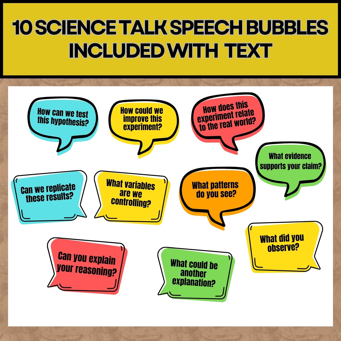 Bright Science Talk Bulletin Board Science Classroom Decor Science Door Decor STEM Talk Posters Classroom Decor Science Teacher Resource