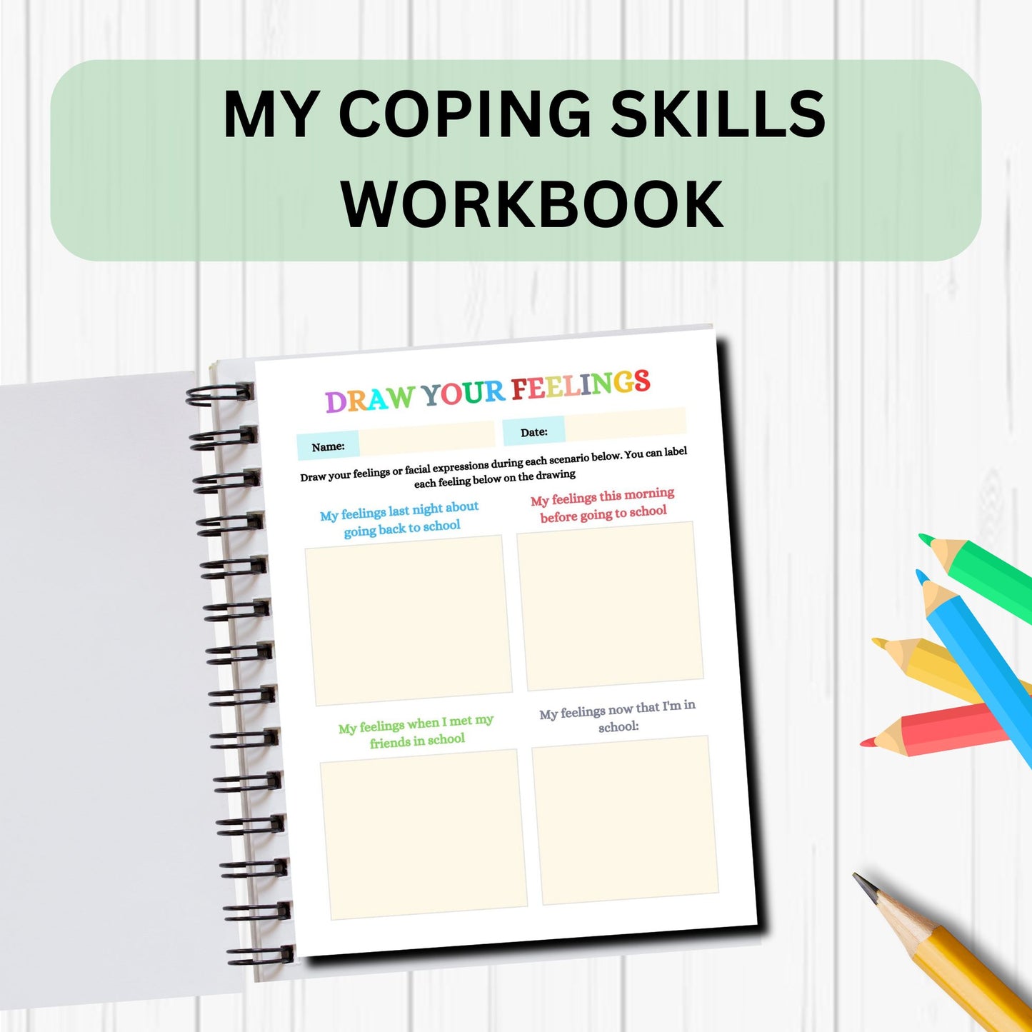 Coping Skills Kids Workbook Worksheets Calming Strategies Emotional Self regulation Coping Skills SEL Counseling Activities Therapist