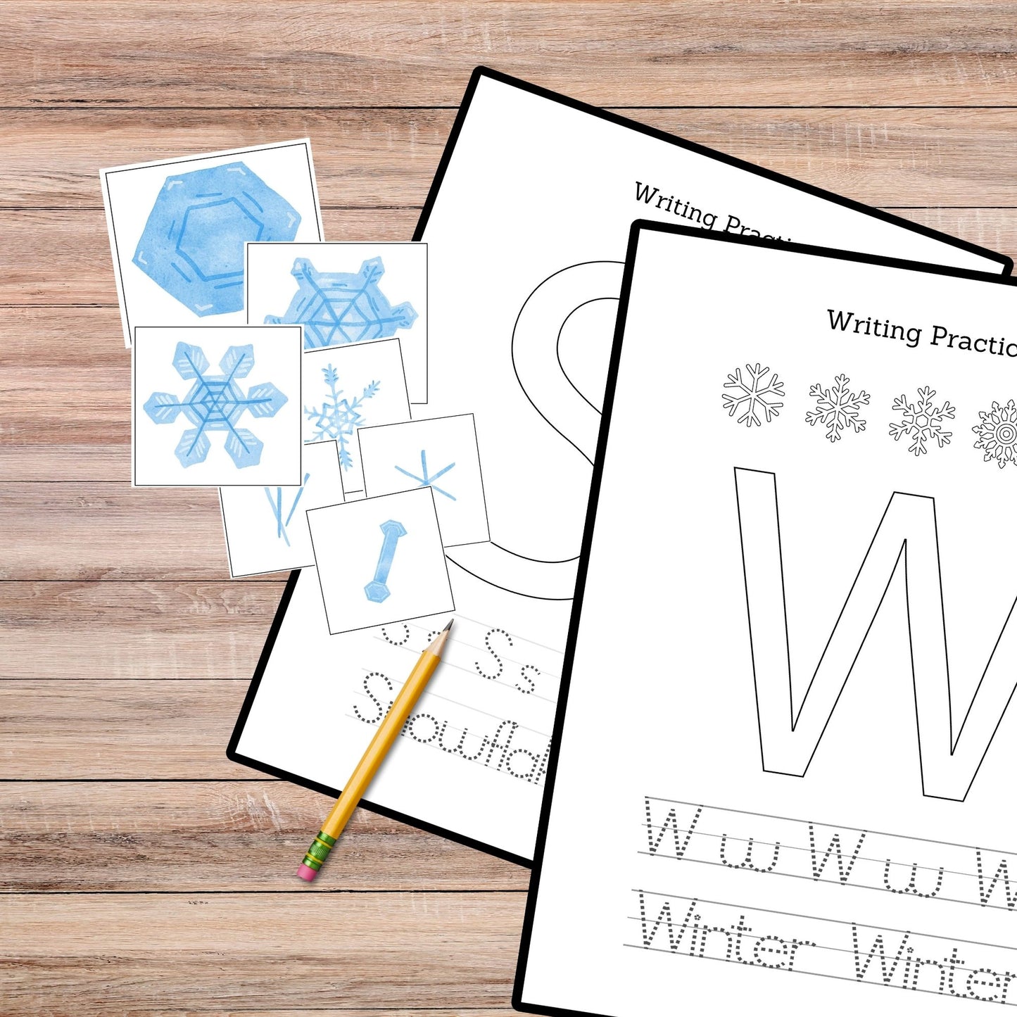 Snow Unit Study Snowflakes Printable Resources Homeschool Learning Bundle Winter Kids Activity Life Cycle of Snow Preschool Curriculum kids