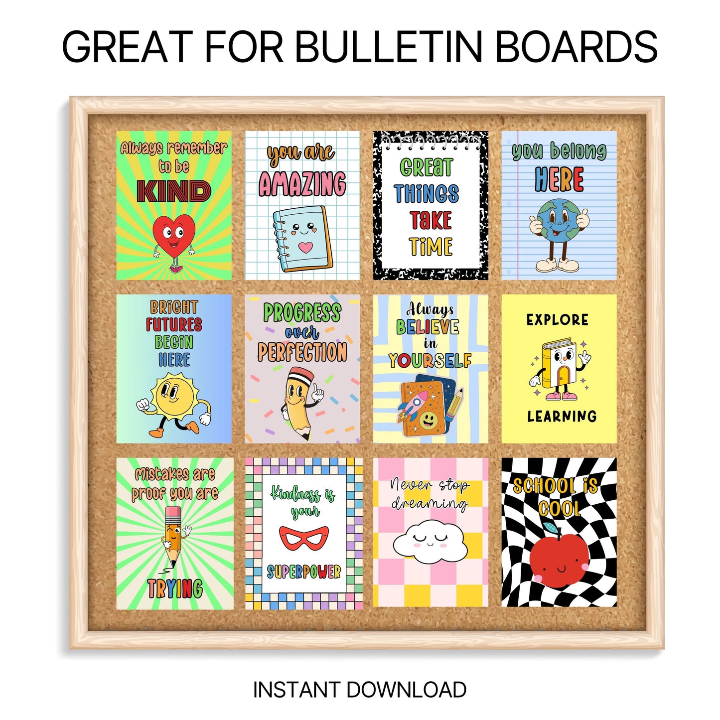 Mindful Classroom Bundle | Brain Break Cards, Motivational Posters & SEL Check-In Chart for Kids | Classroom Decor & Wellness Kit