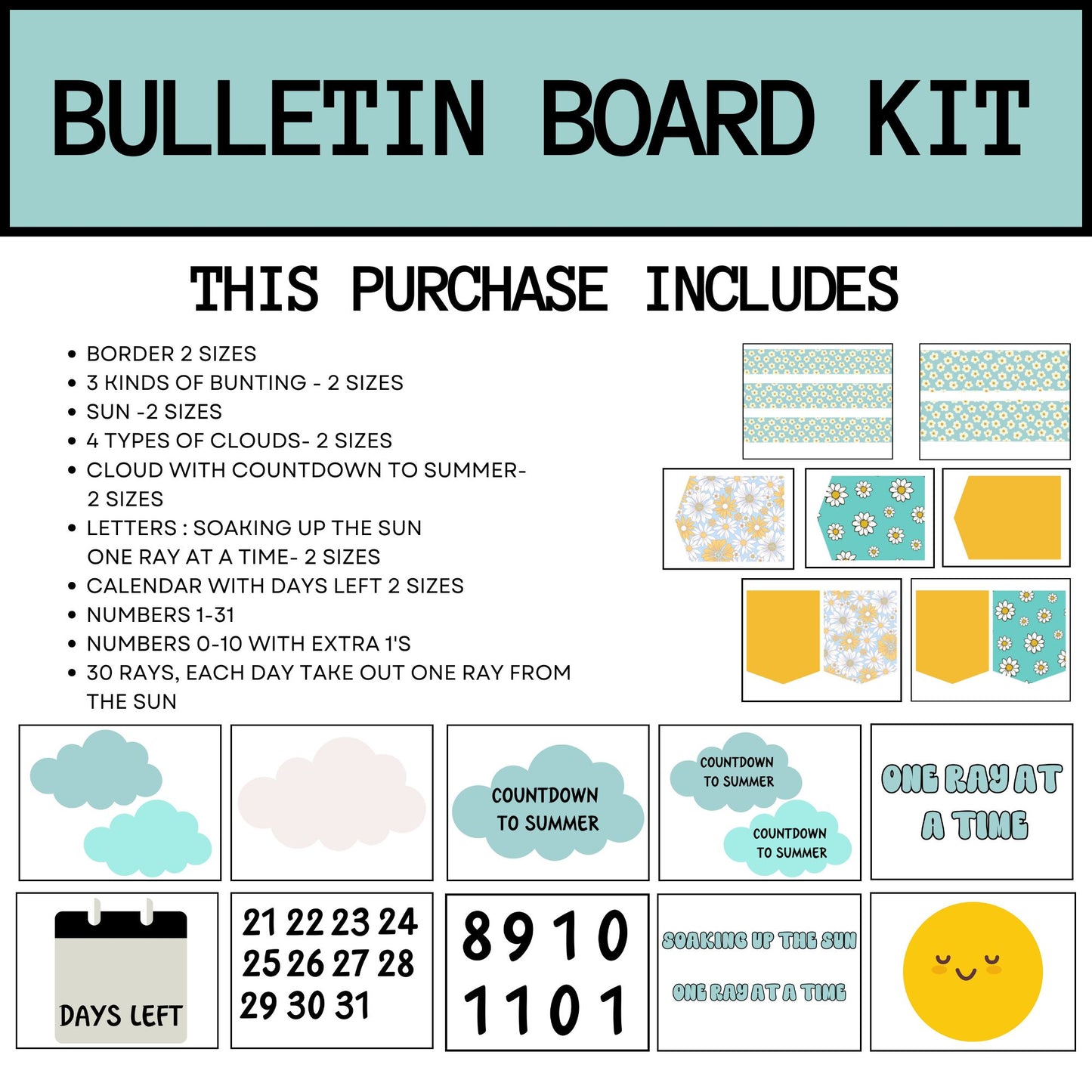 Summer Bulletin Board Kit | End of Year Countdown & Interactive Classroom Decor for Daycare and Schools