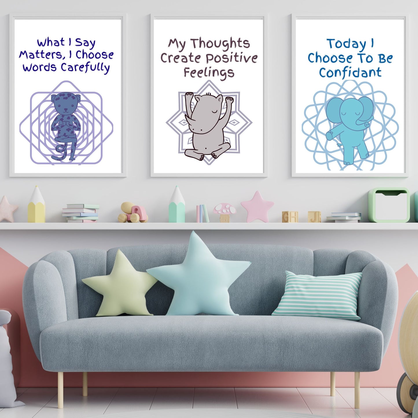 Positive Affirmation Station Therapy Office Decor School Counseling Poster Social Psychology Mental Health Positive Affirmations for Kids