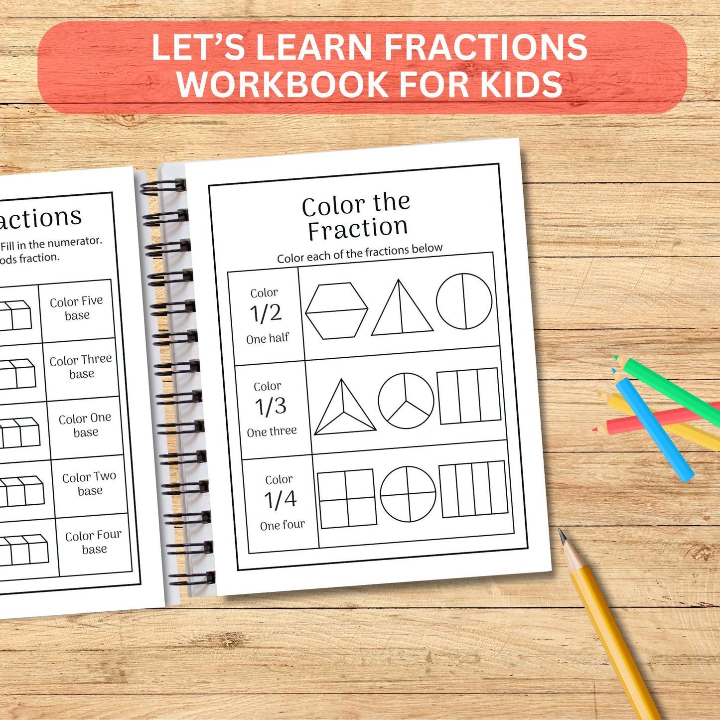 Fractions Worksheets for Beginners – 1st to 3rd Grade Math Activities – Printable PDF