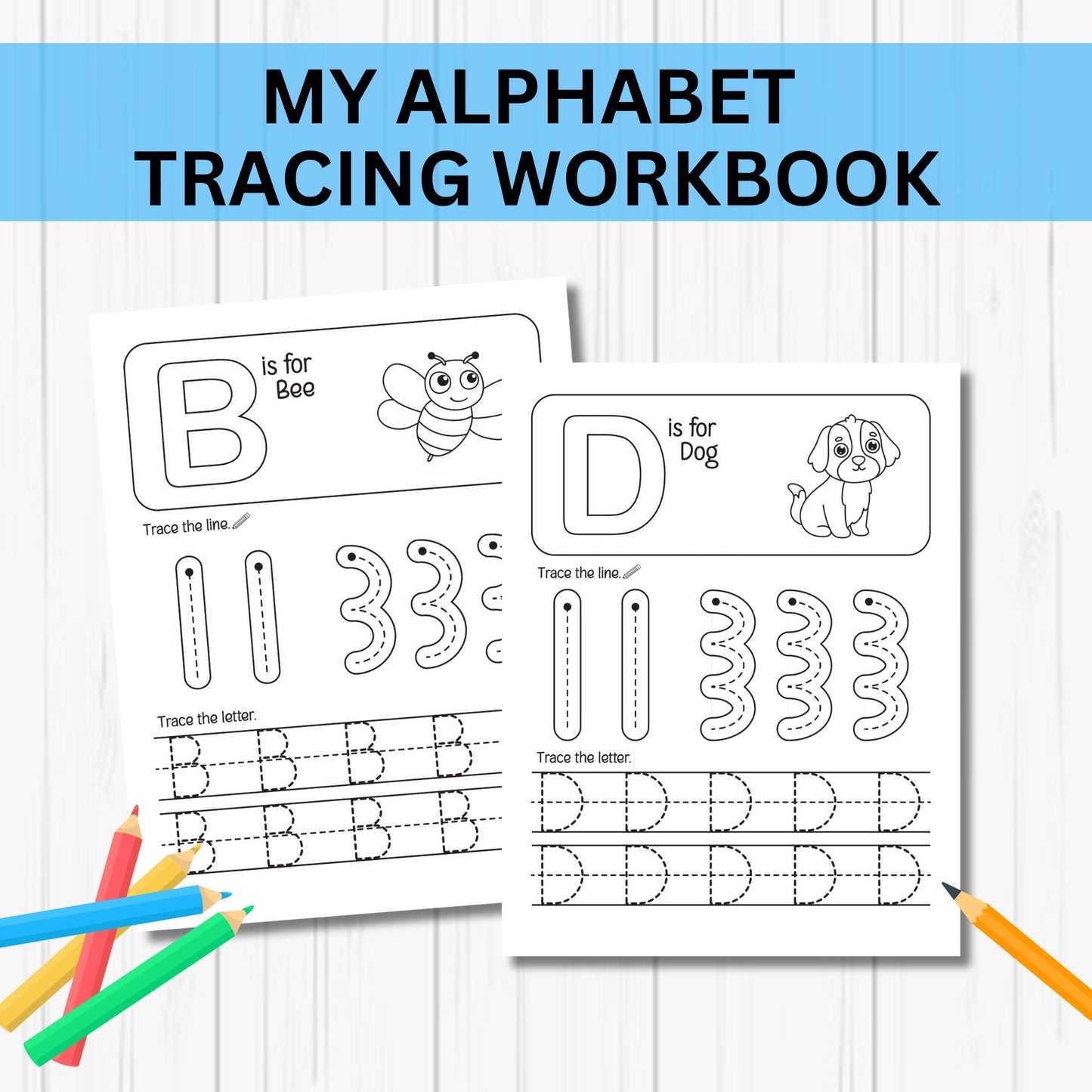 Alphabet Tracing & Coloring Book: Printable Preschool Worksheets & Learning Folder for Early Education