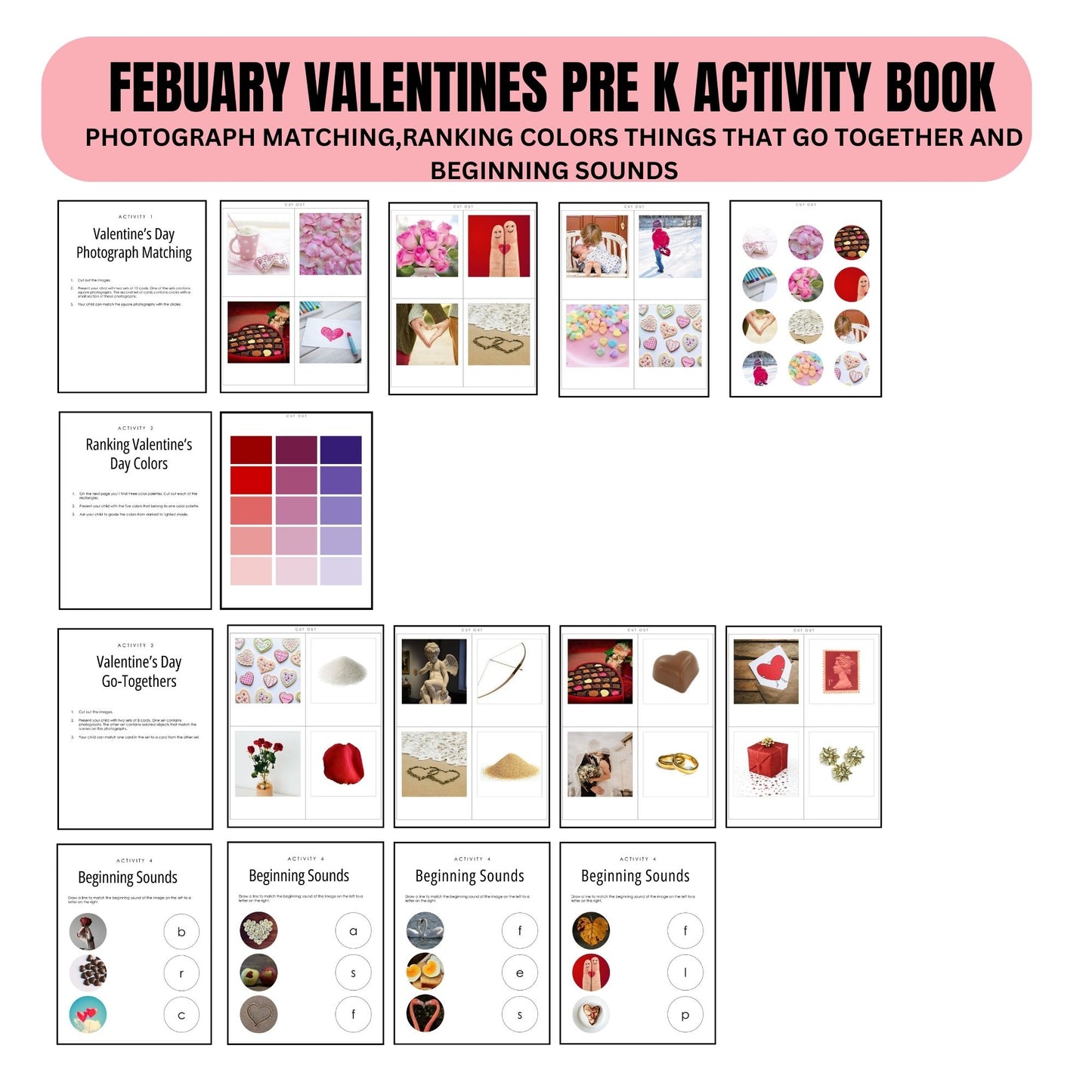 Valentine’s Day Preschool Busy Book | Printable Preschool Curriculum & Worksheets | Fun Valentine Activities for Kids