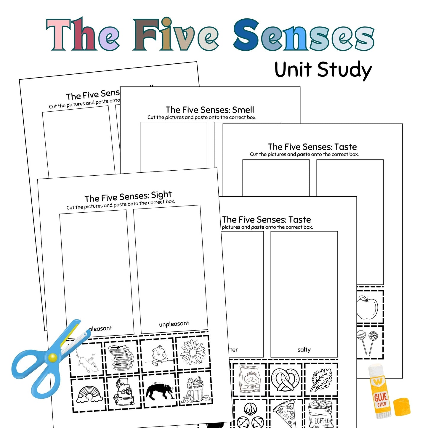 Five Senses Science Unit Study for Preschool – Interactive Homeschool Unit Study Binder and Learning Resources for Kids