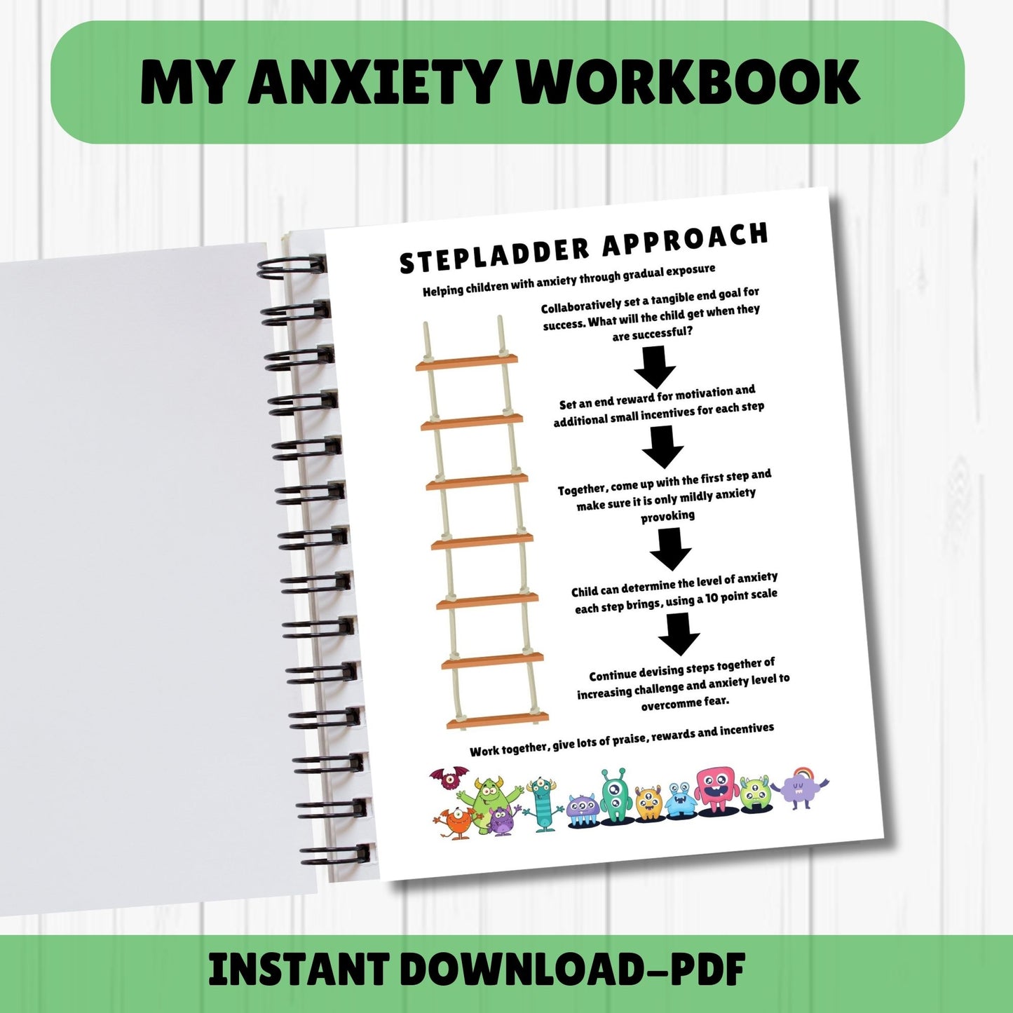 Anxiety Workbook for Kids Therapy Tools Therapy Worksheets Kids Anxiety Journal Therapy Office Decor Social Psychology DBT CBT