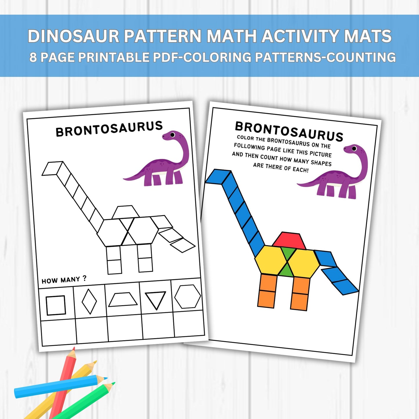 Math Counting and Pattern Coloring Activity Printable Preschool Worksheets Homeschool Kindergarten Preschool Curriculum Math Worksheets