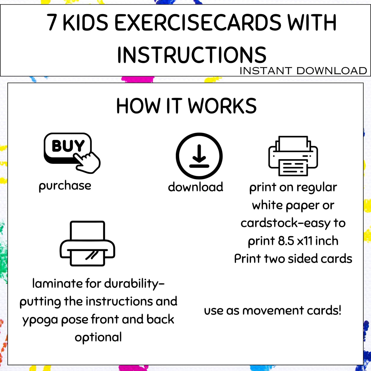 Movement Break Cards for Kids | Printable Exercise Cards | Brain Breaks & Fitness Activities | Homeschool PE