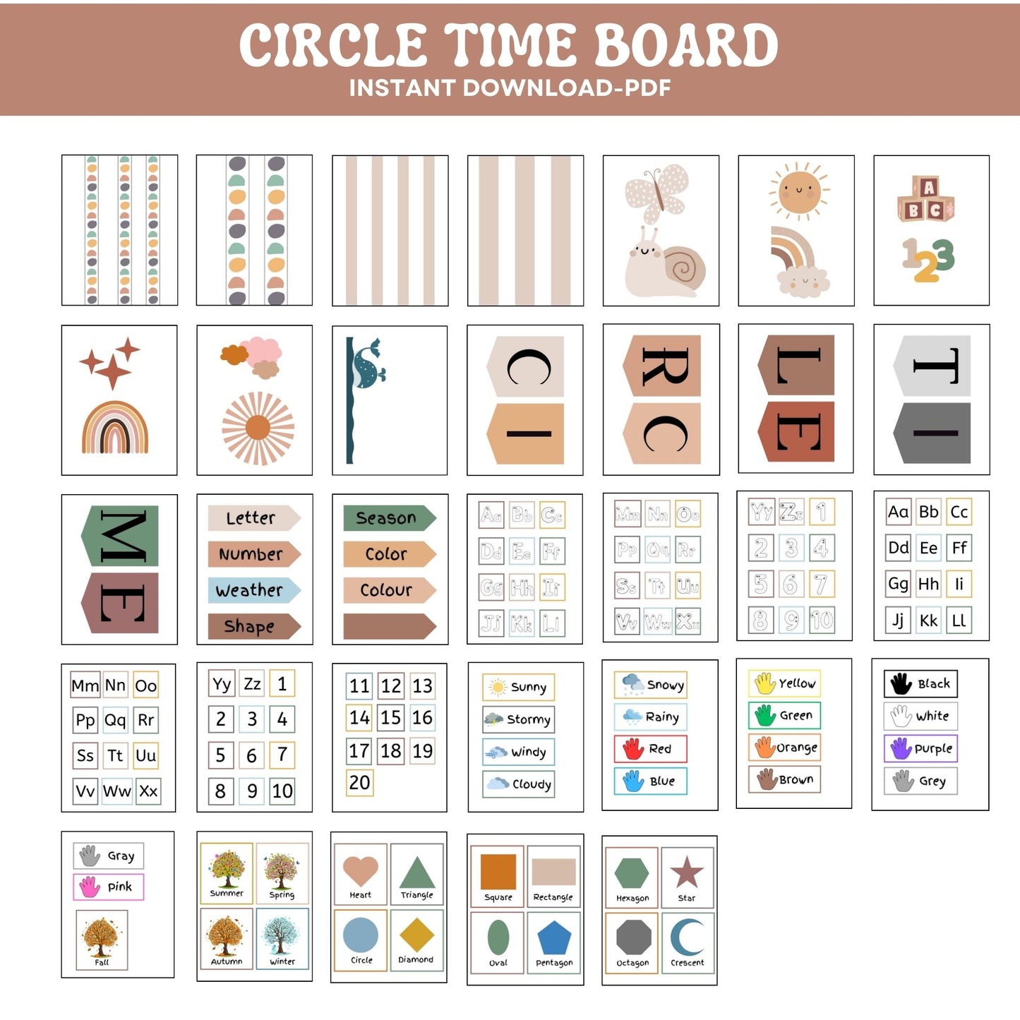Circle Time Board Daycare Learning Preschool Homeschool Focus Board Circle Time Activities Early Learning | ABC's 123's Shapes