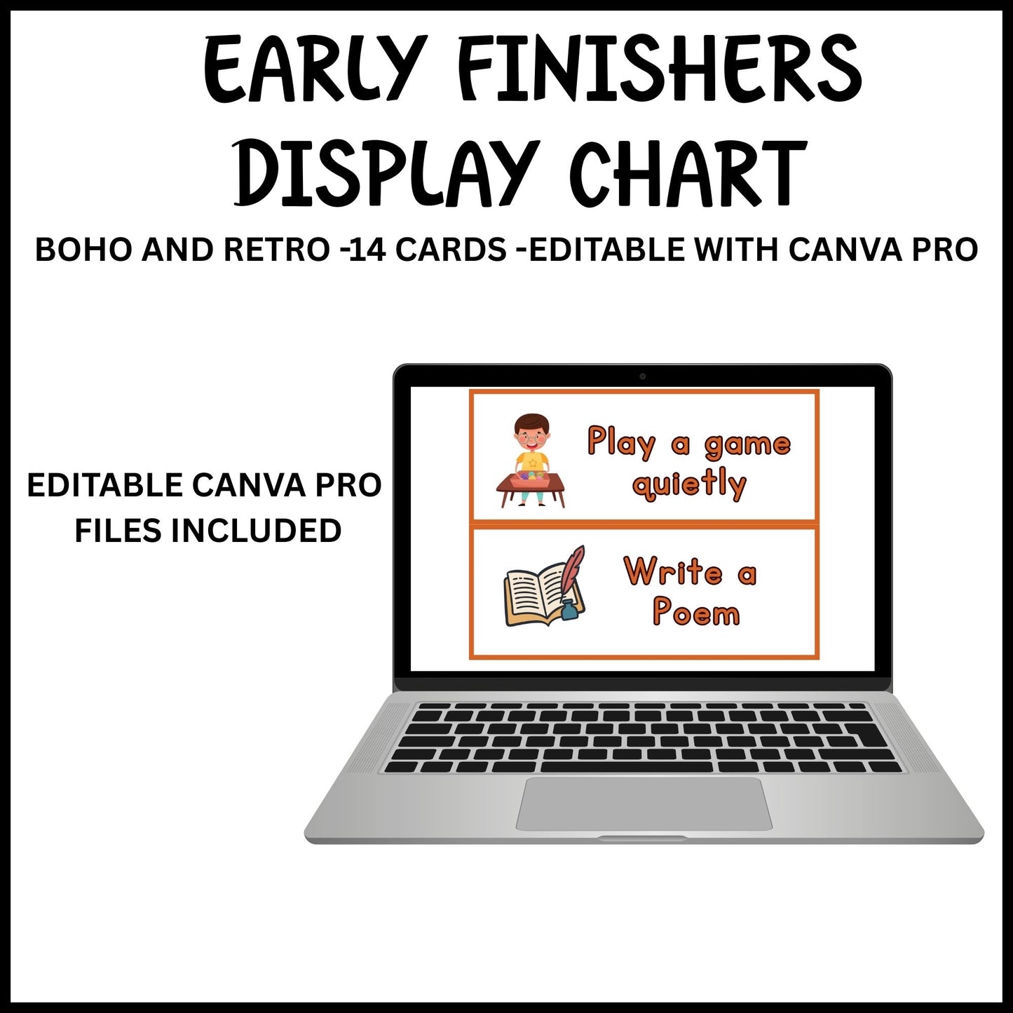 I’m Done Posters for Early Finishers | Boho & Retro Classroom Decor | Editable Canva Template