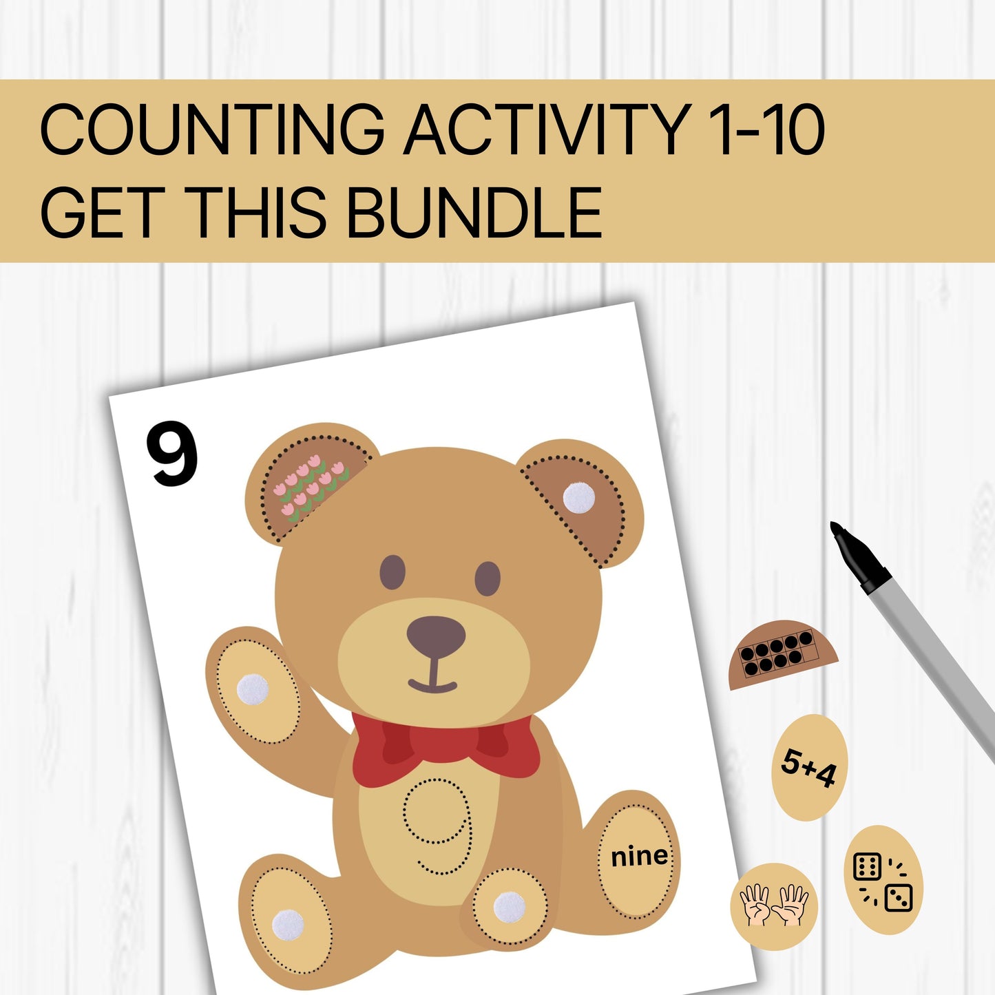 Preschool Counting Worksheets | Printable Math Practice | Homeschool & Montessori Curriculum | Preschool Learning Folder