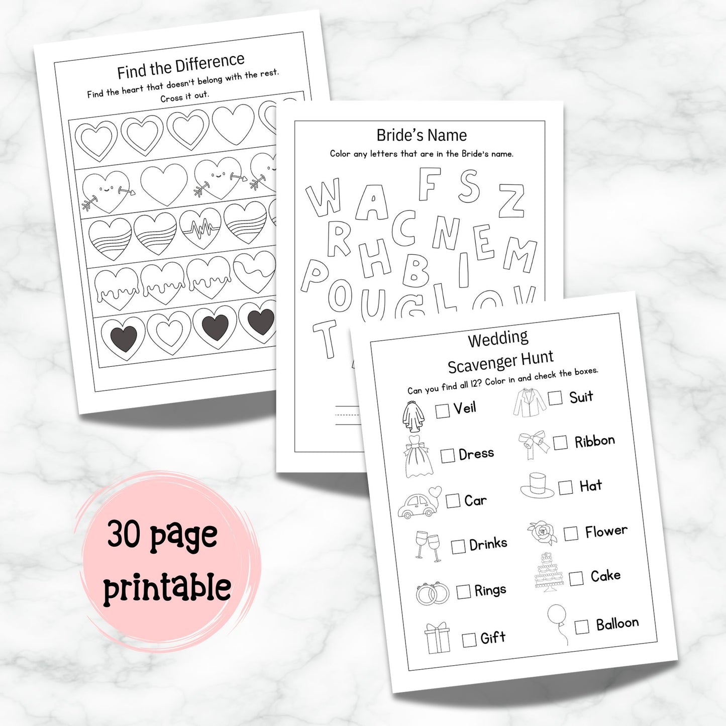 Kids Wedding Activity Pack Wedding Activity Book Coloring Book for Kids Reception Table Activities Booklet Marriage Games printable Digital Download