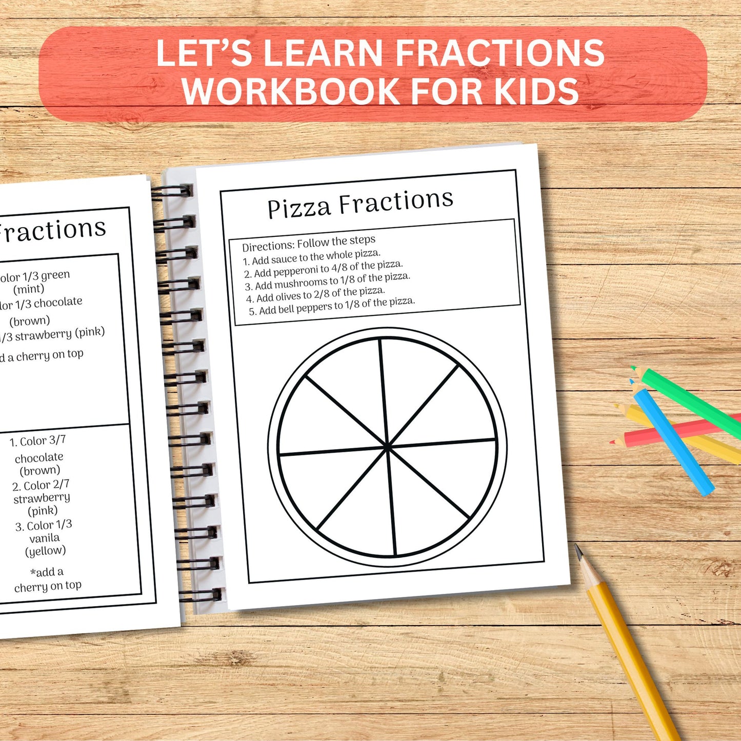 Fractions Worksheets for Beginners – 1st to 3rd Grade Math Activities – Printable PDF