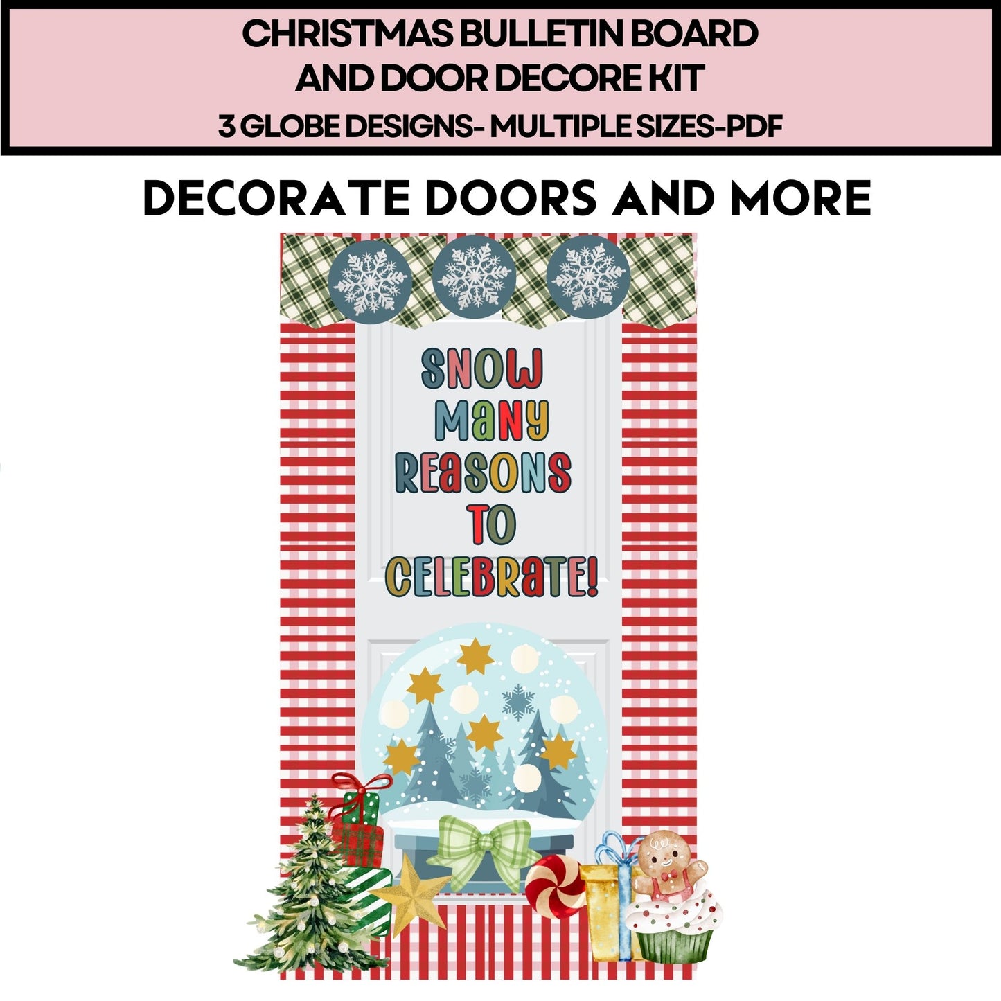 Snow Globe Christmas Bulletin Board Kit | Winter Classroom Display & Student Writing Prompts Printable